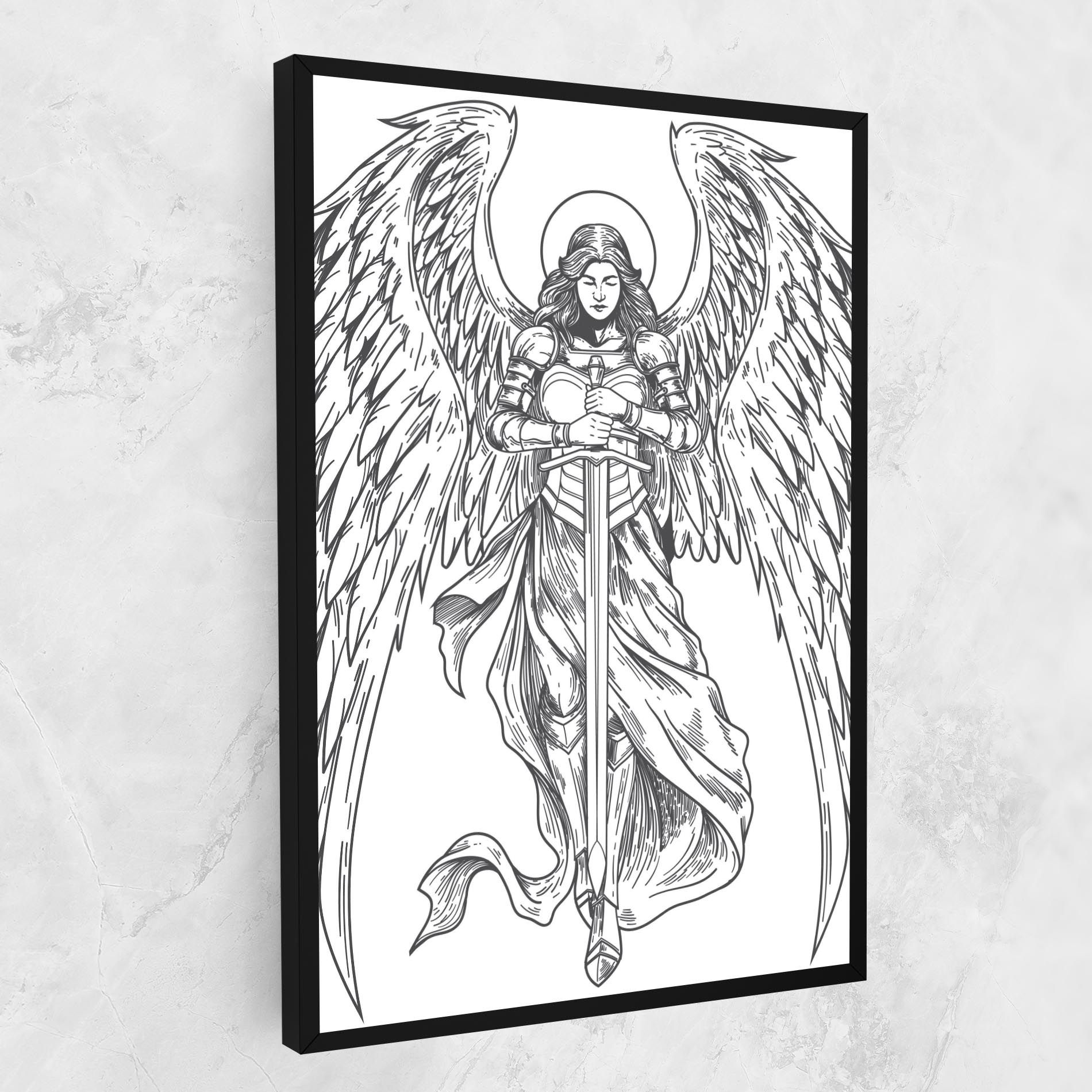 Grey Line Angel mockup 1