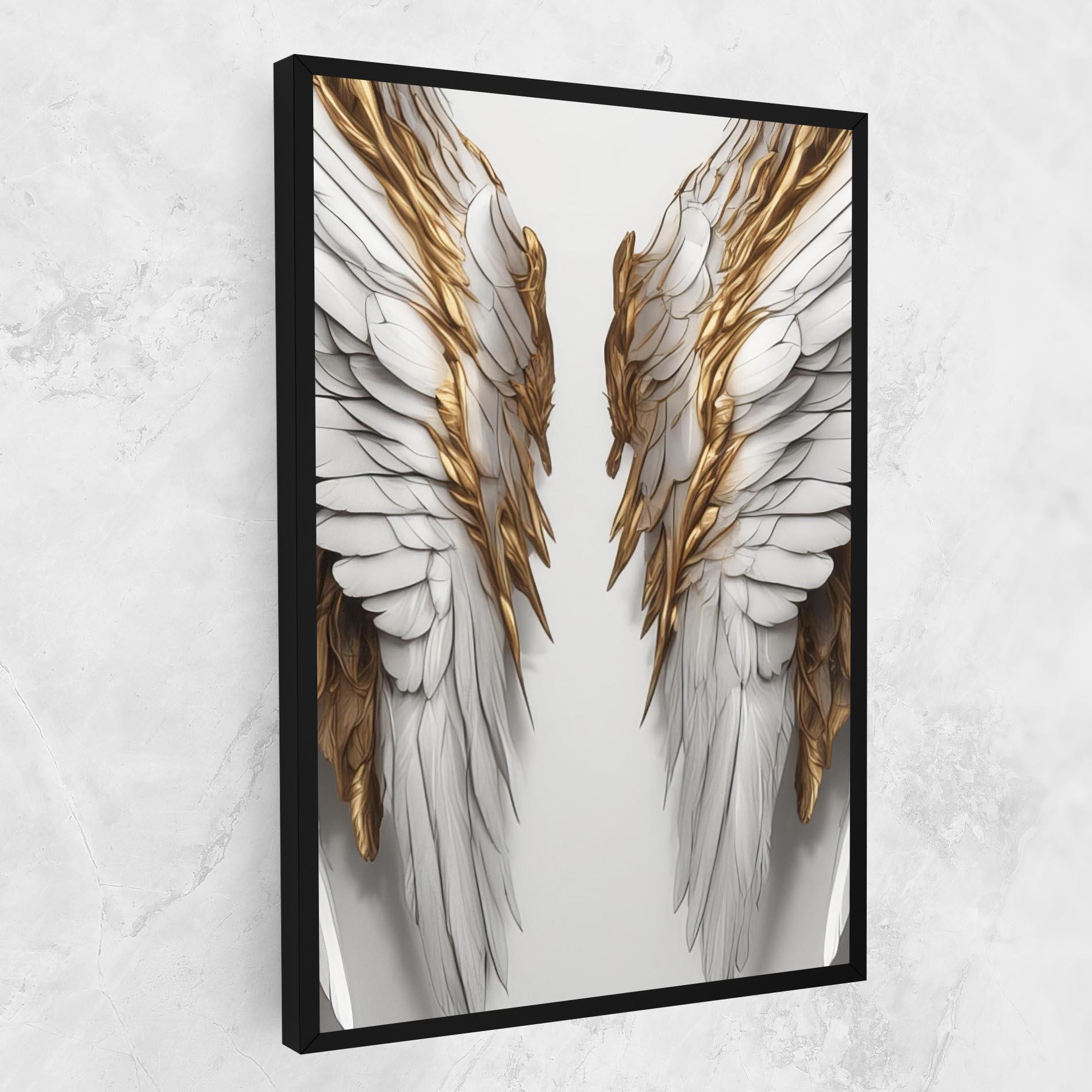 Картина на платно Realistic Gold Angel Wings mockup 1