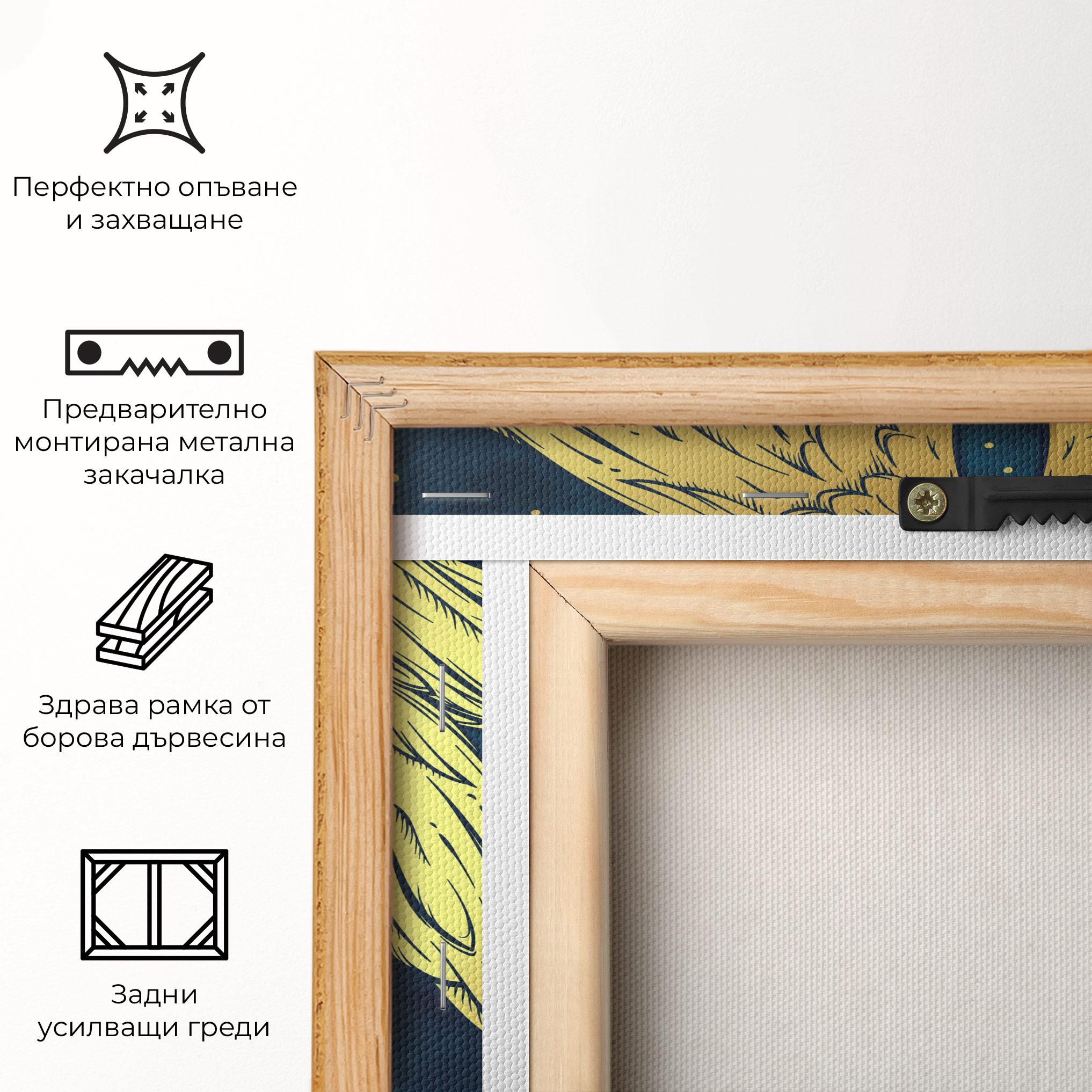 Картина на платно Gold Wings Angel mockup 5