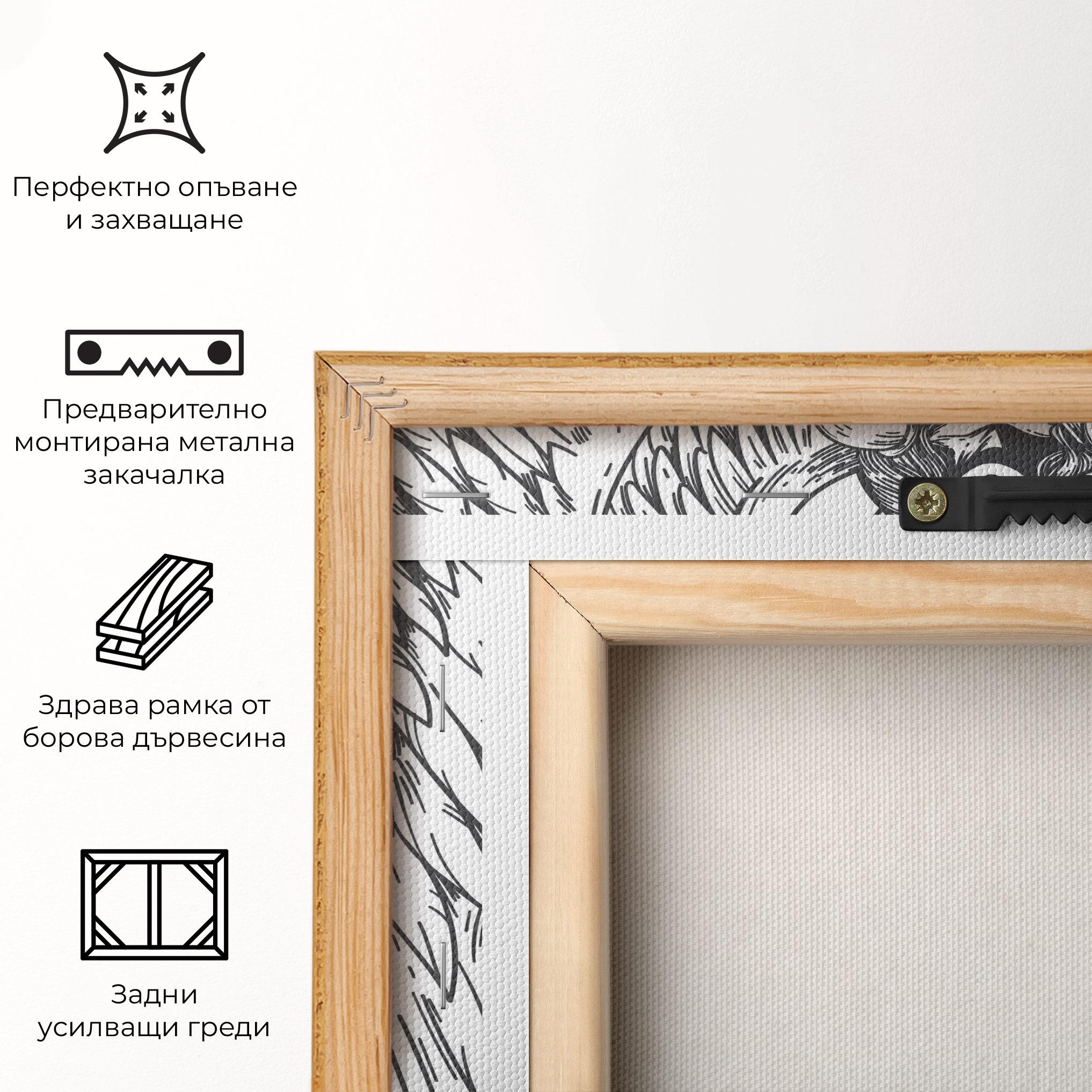 Картина на платно Grey Line Angel mockup 5