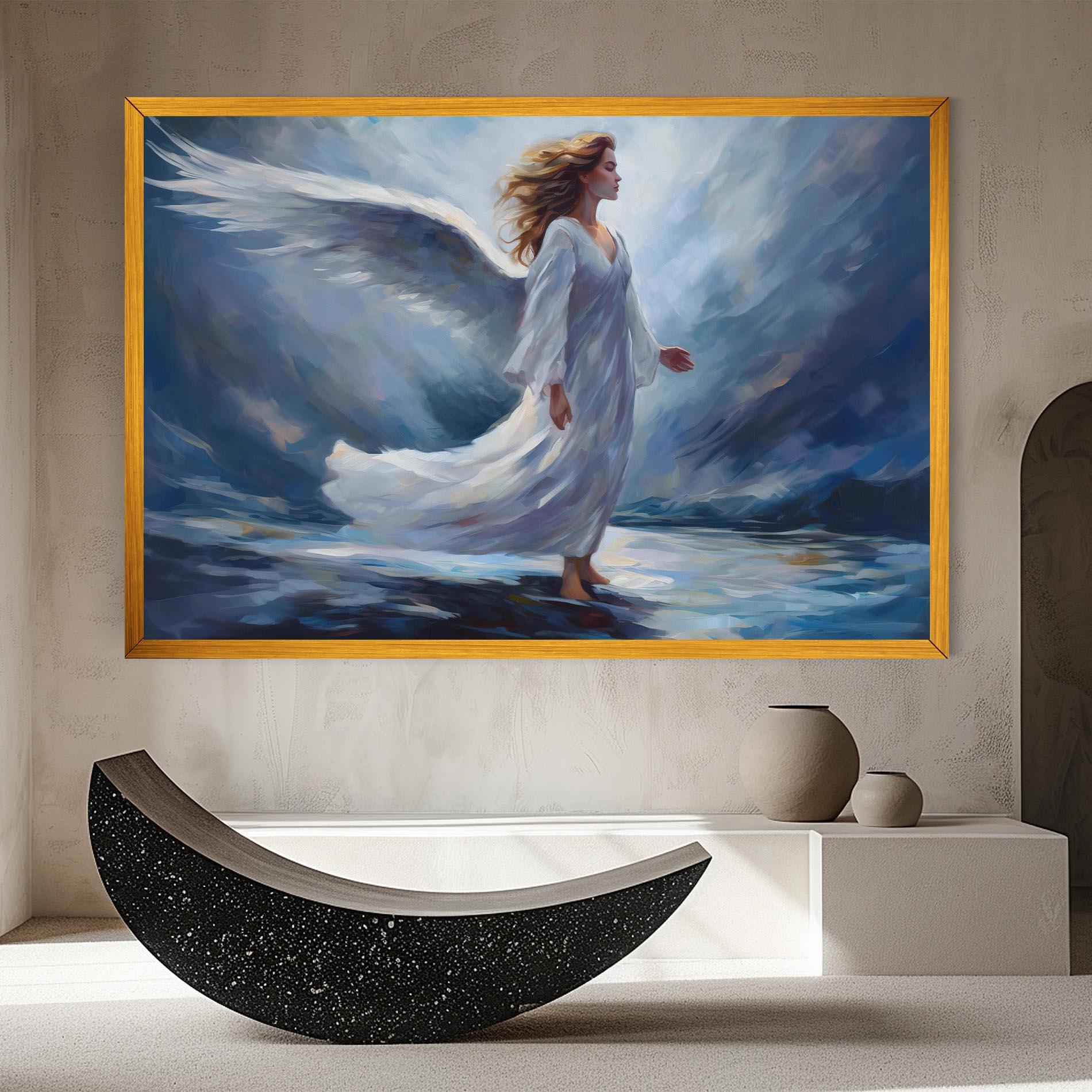 Картина на платно Wind Angel Woman mockup 8