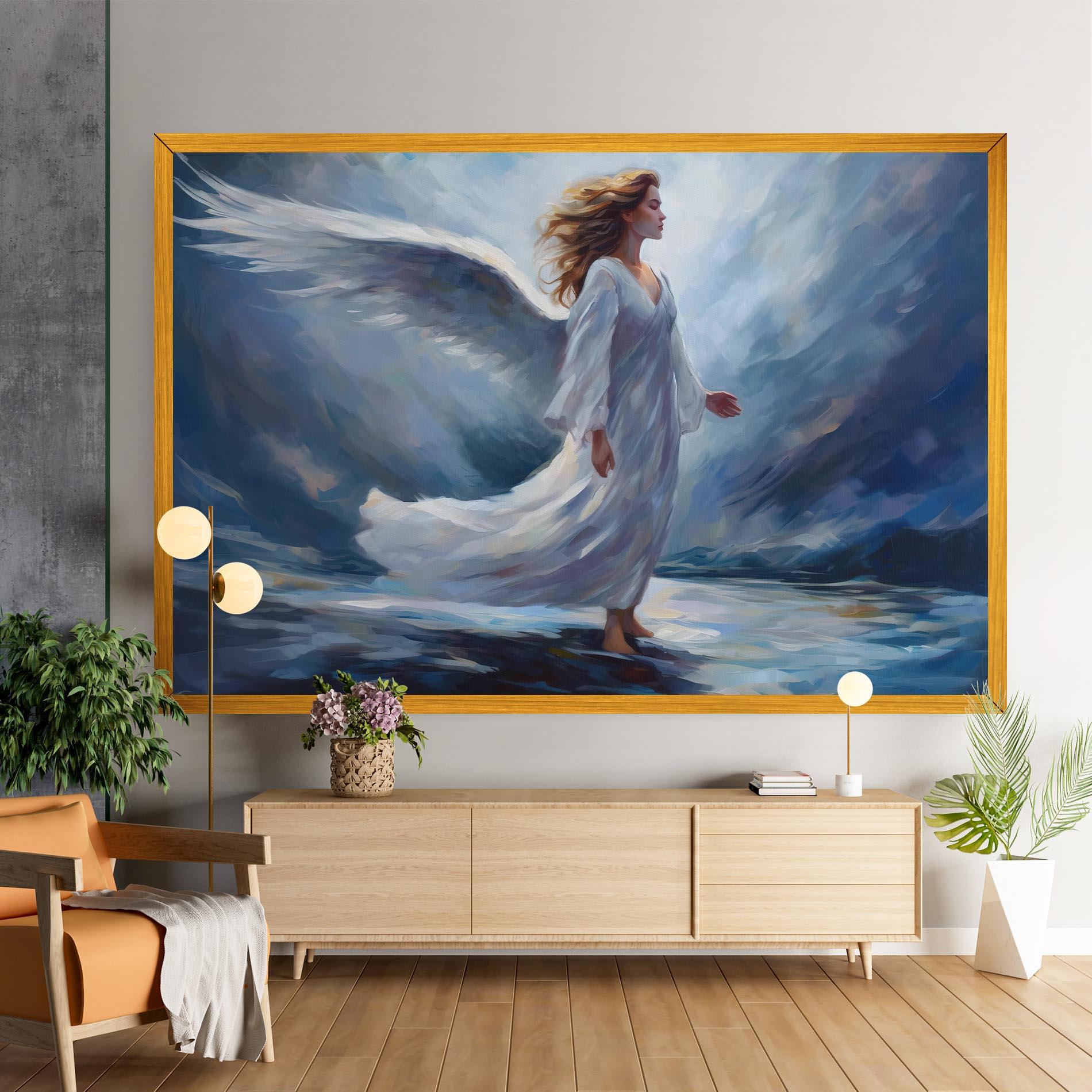 Картина на платно Wind Angel Woman mockup 9