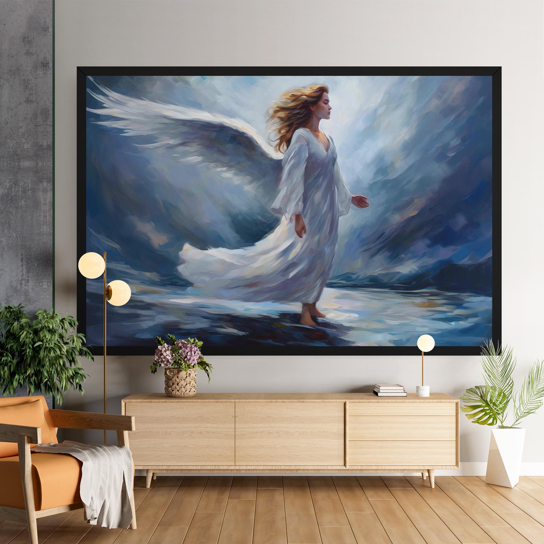 Картина на платно Wind Angel Woman mockup 9
