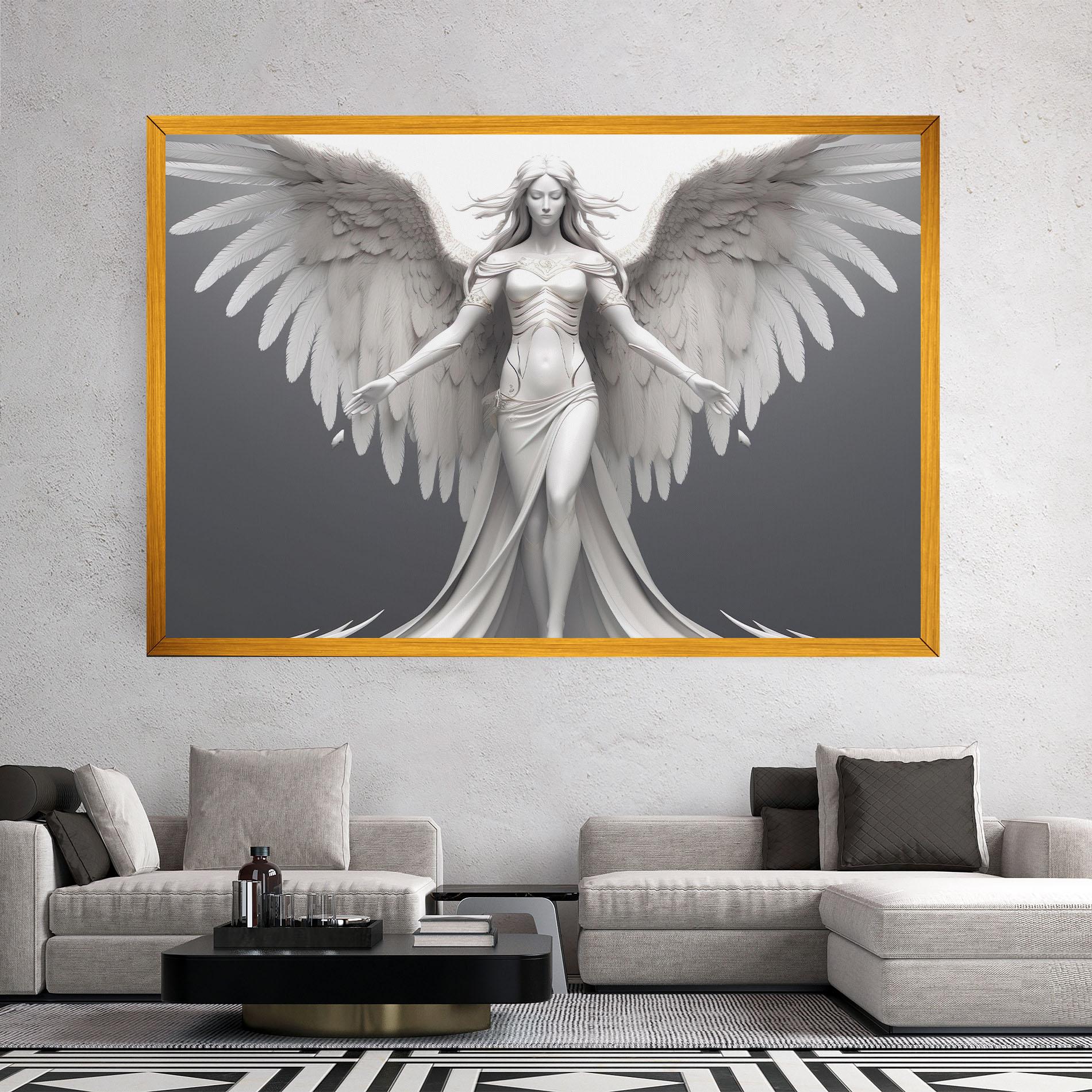 Картина на платно White Stone Woman mockup 2