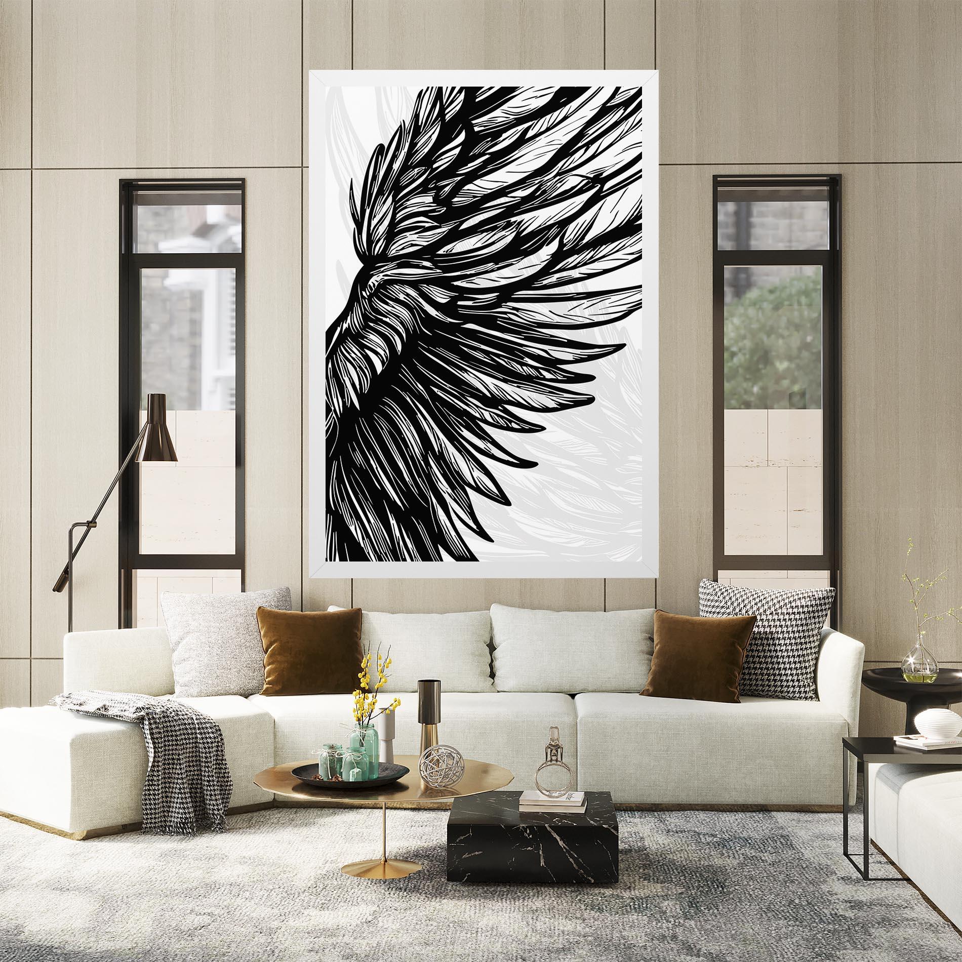 Картина на платно Wing Line mockup 2