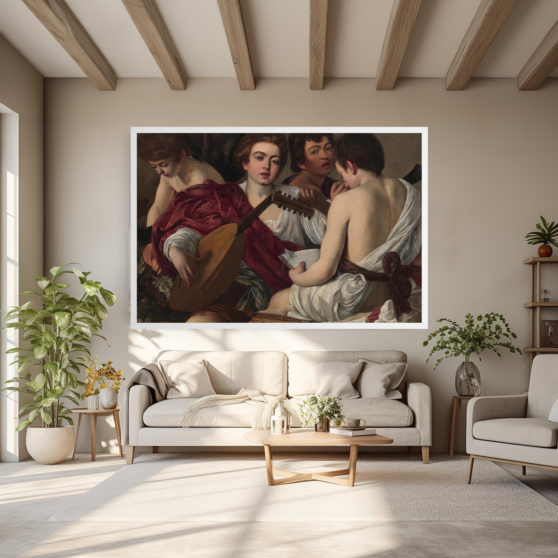 Картина на платно Caravaggio Musici mockup 6