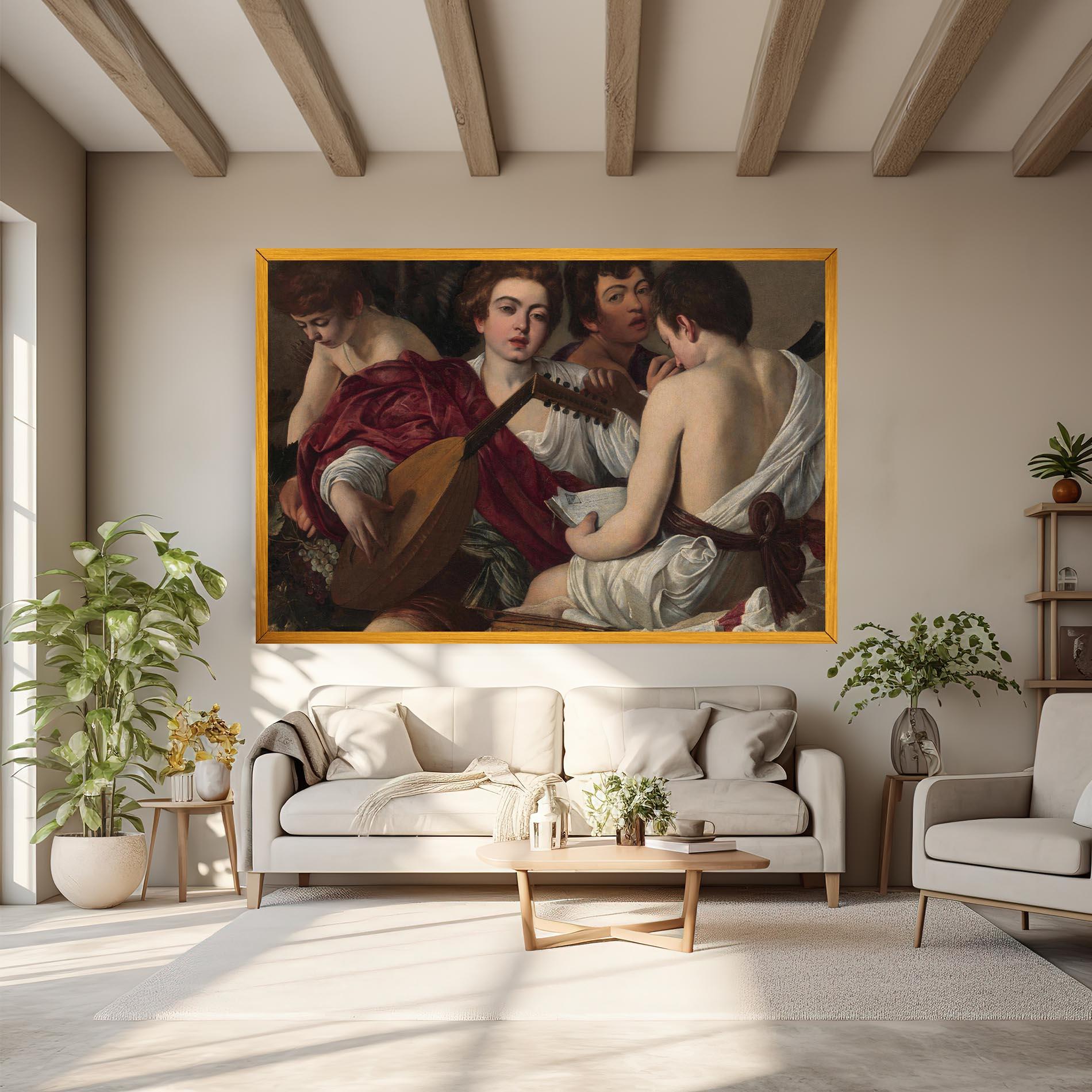 Картина на платно Caravaggio Musici mockup 6
