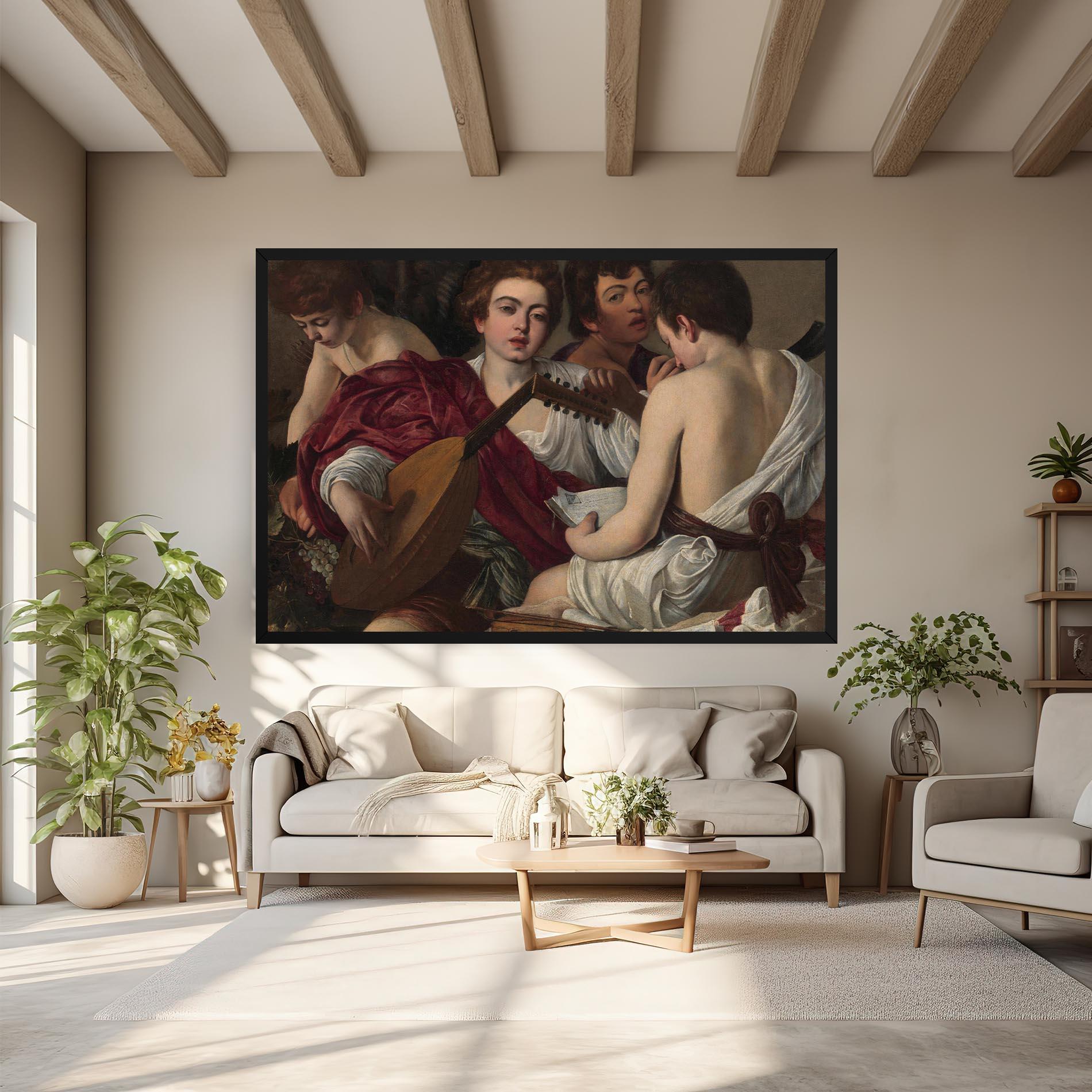 Картина на платно Caravaggio Musici mockup 6