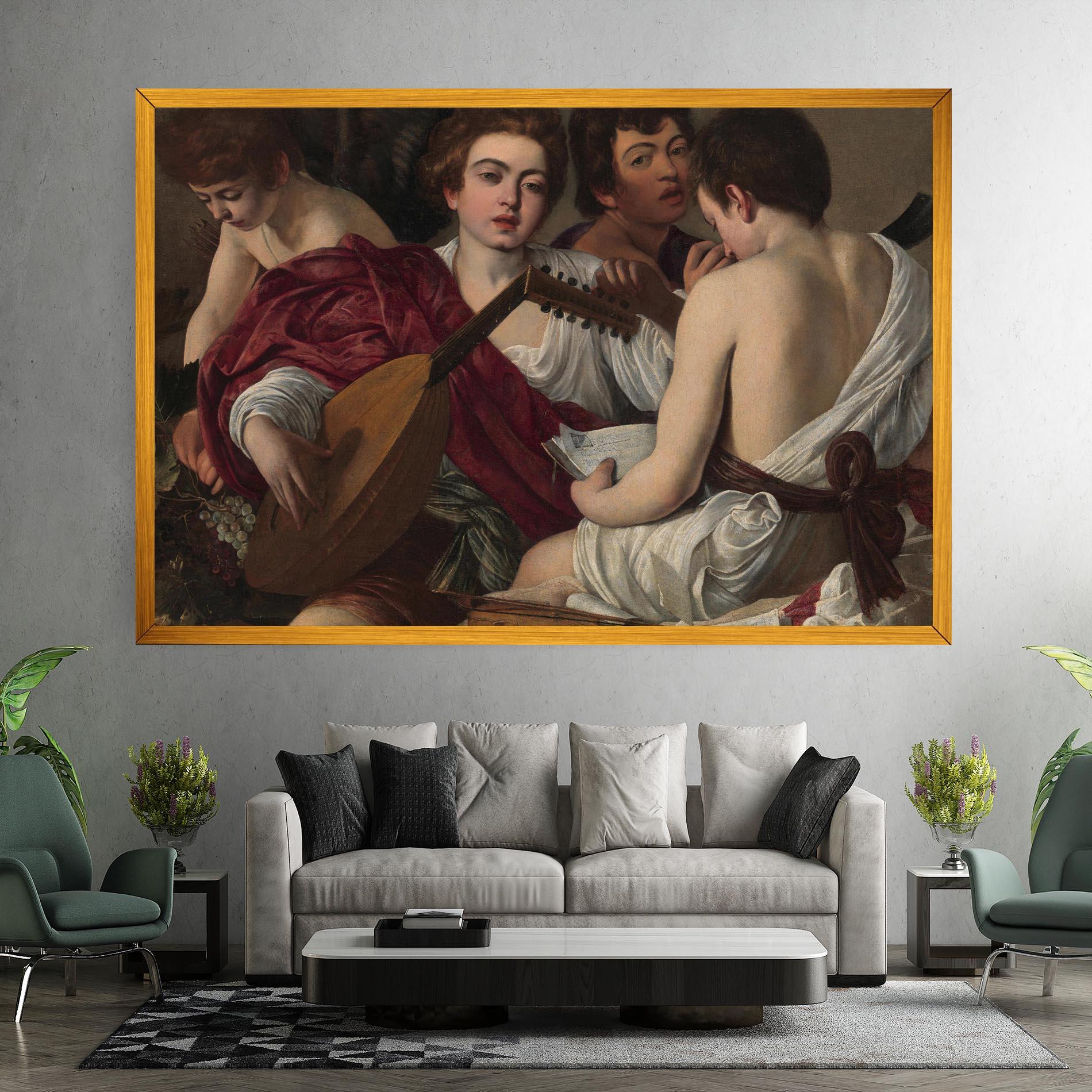 Картина на платно Caravaggio Musici mockup 7