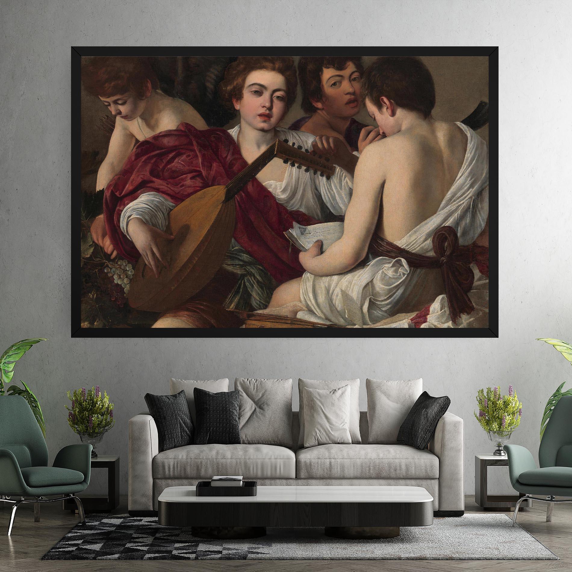 Картина на платно Caravaggio Musici mockup 7