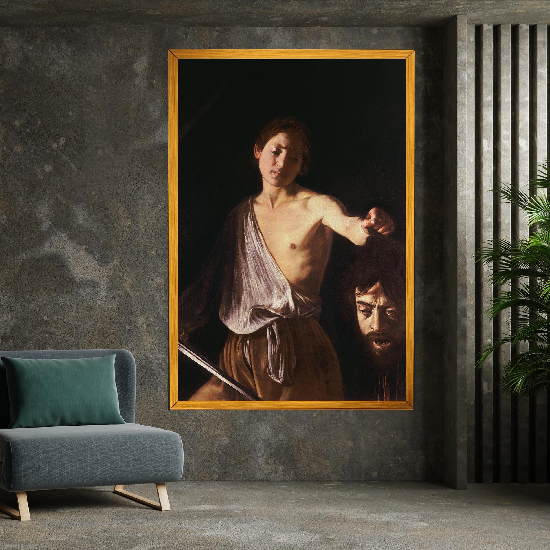 Картина на платно David With The Head Of Goliath mockup 7