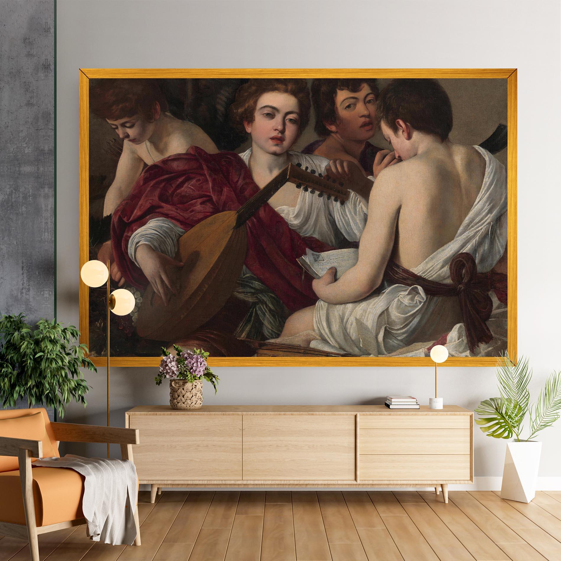 Картина на платно Caravaggio Musici mockup 9