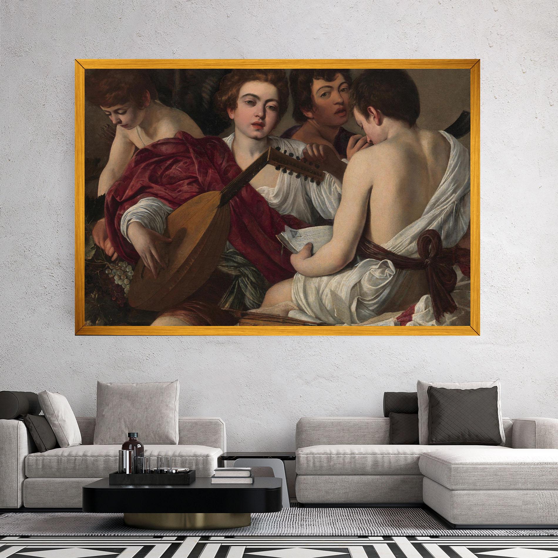 Картина на платно Caravaggio Musici mockup 2