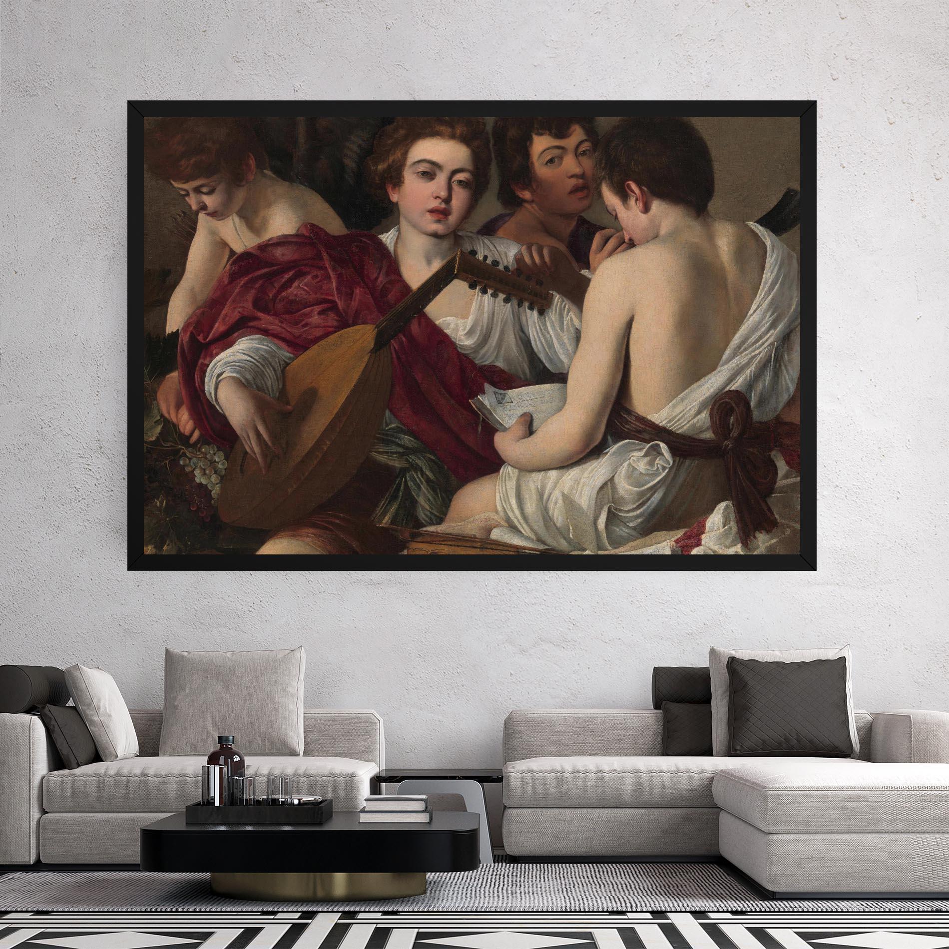 Картина на платно Caravaggio Musici mockup 2