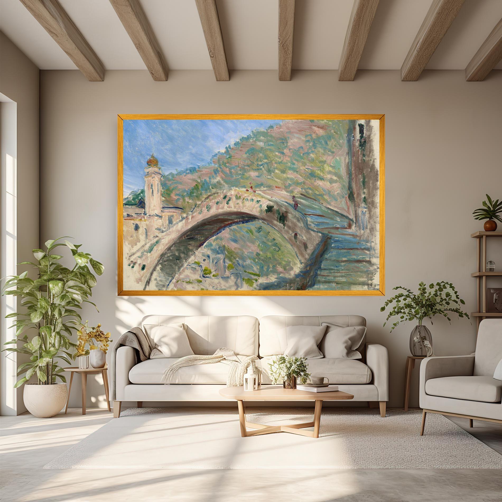 Картина на платно Bridge At Dolceacqua mockup 6
