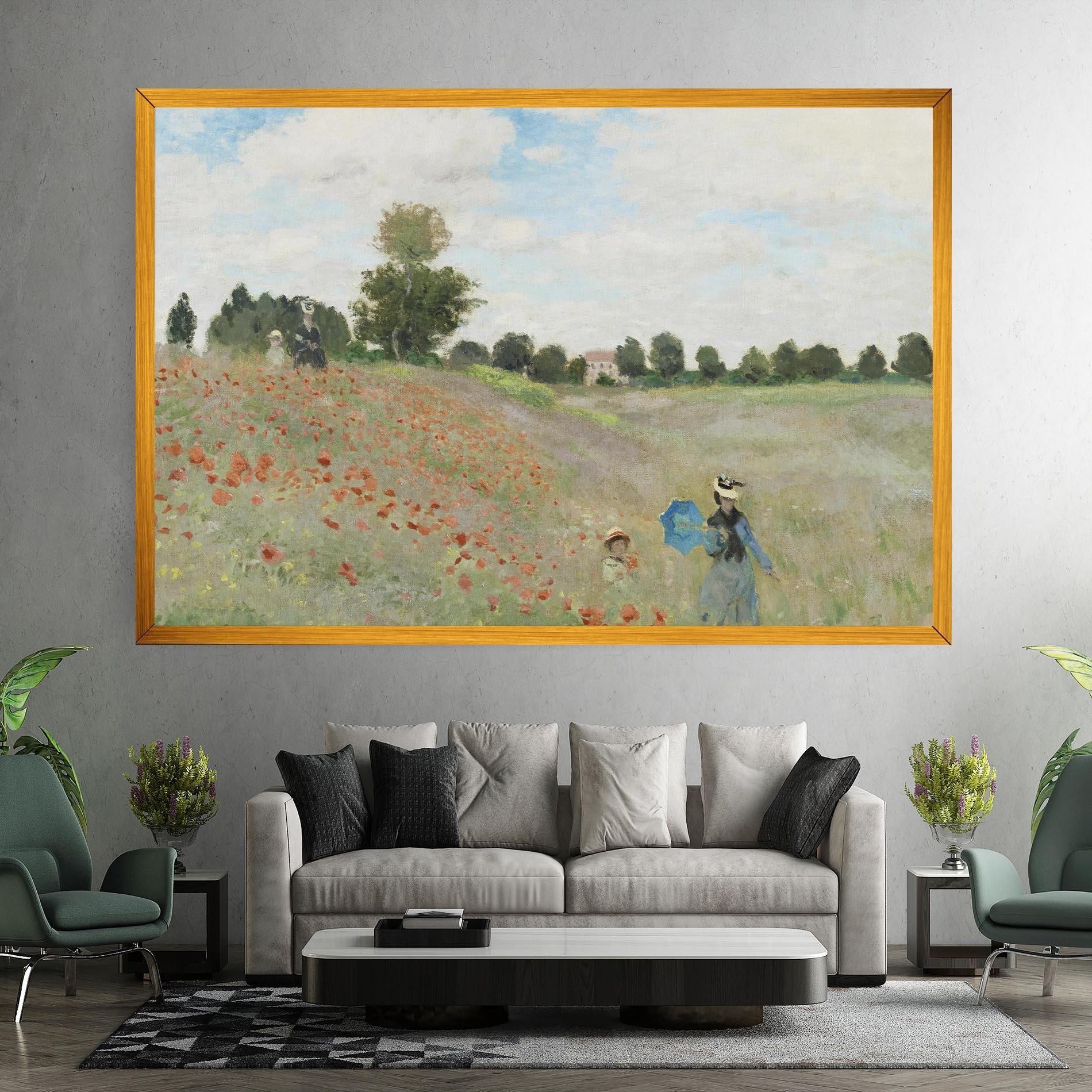 Картина на платно Poppy Field Near Argenteuil mockup 7