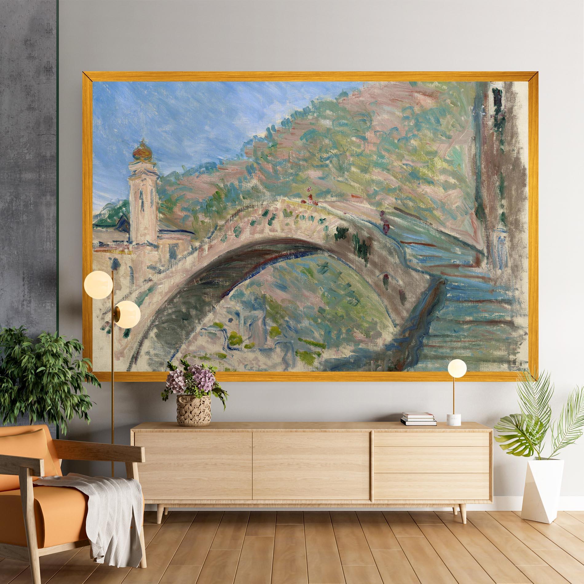 Картина на платно Bridge At Dolceacqua mockup 9