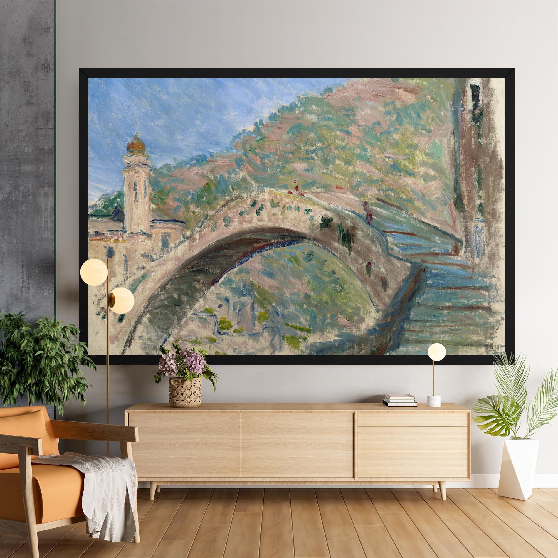Картина на платно Bridge At Dolceacqua mockup 9