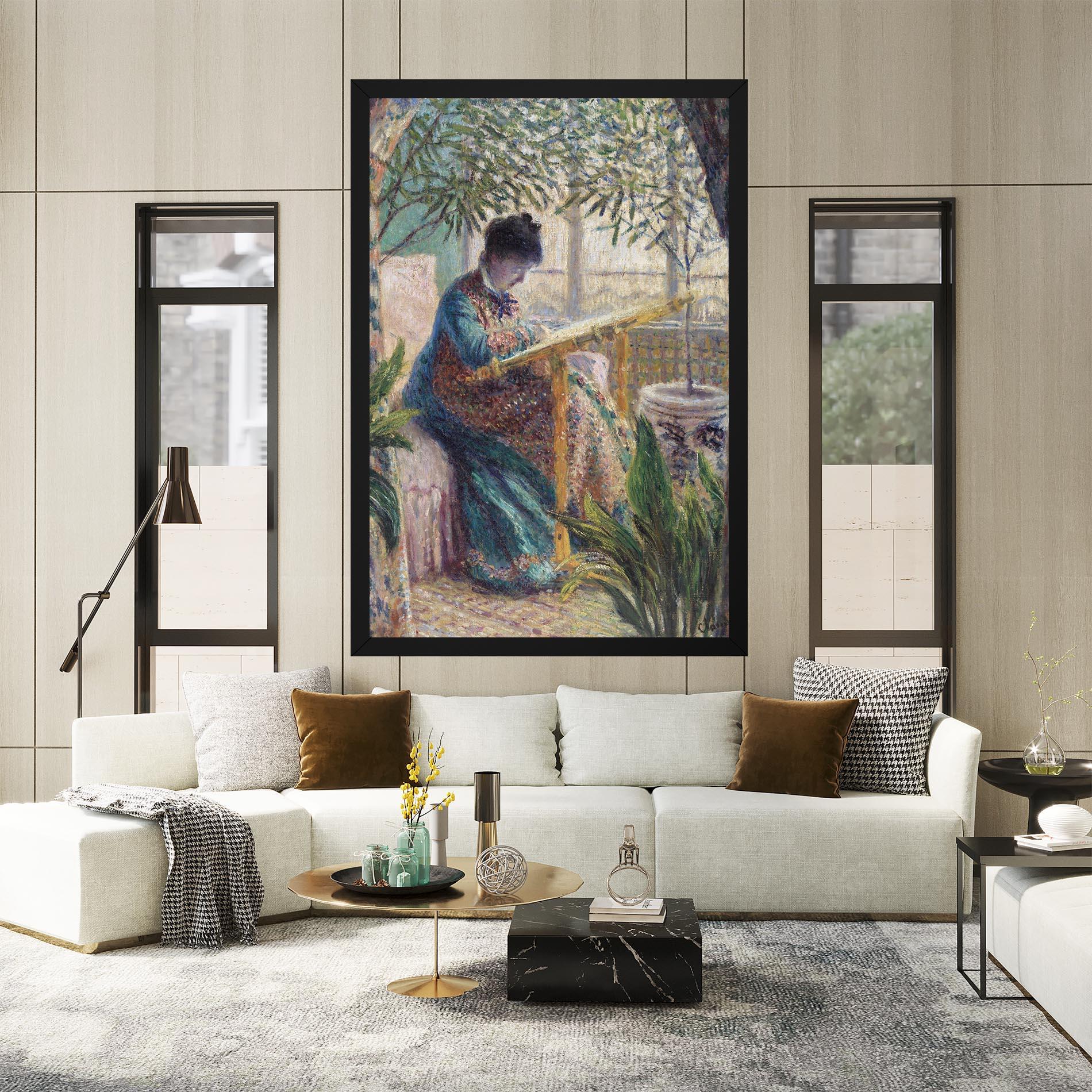 Картина на платно Monet Embroidering mockup 2