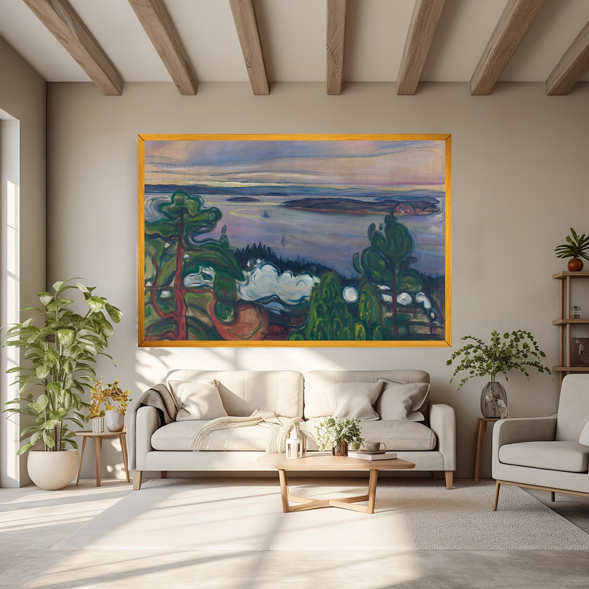 Картина на платно Train Smoke mockup 6