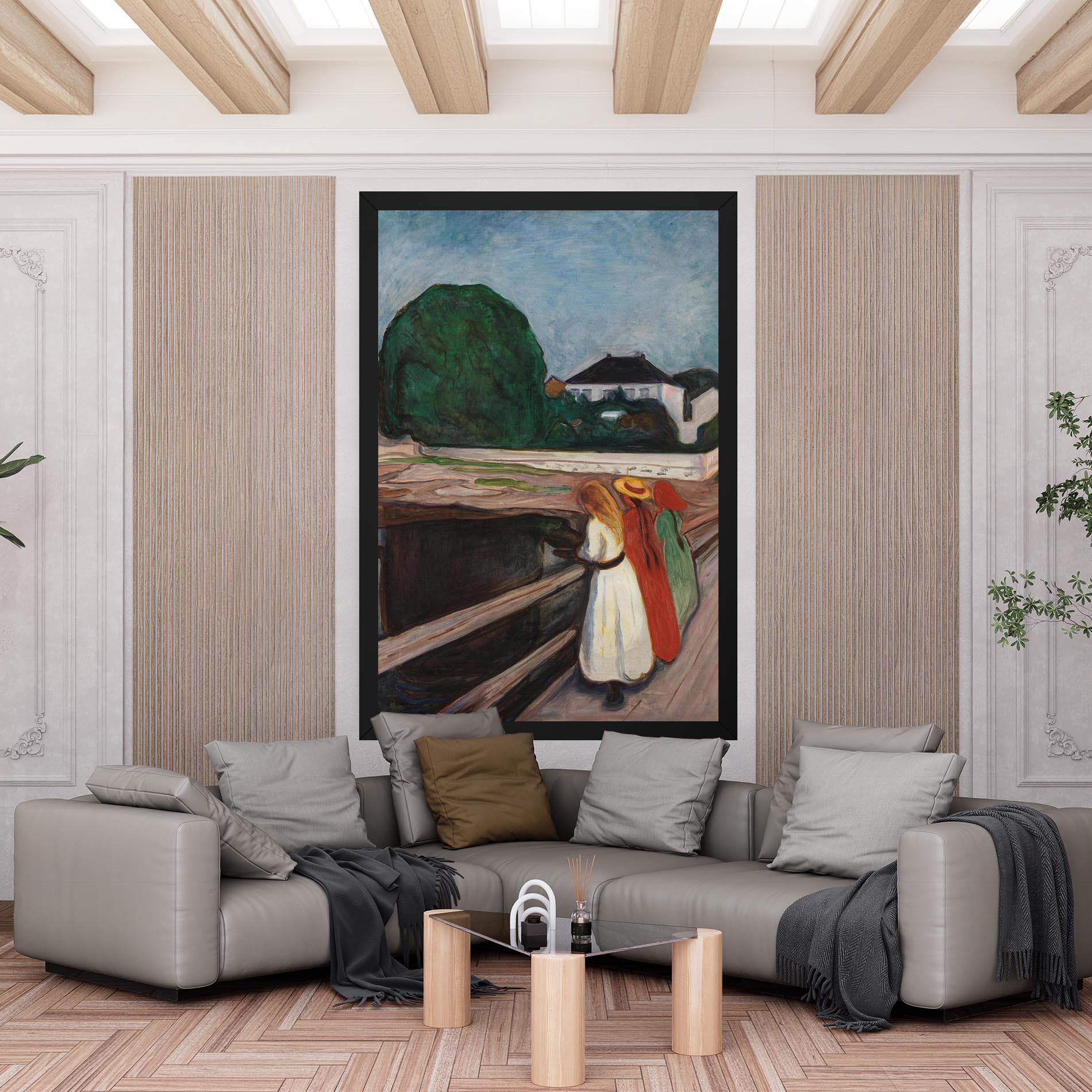 Картина на платно Girls On The Bridge mockup 6