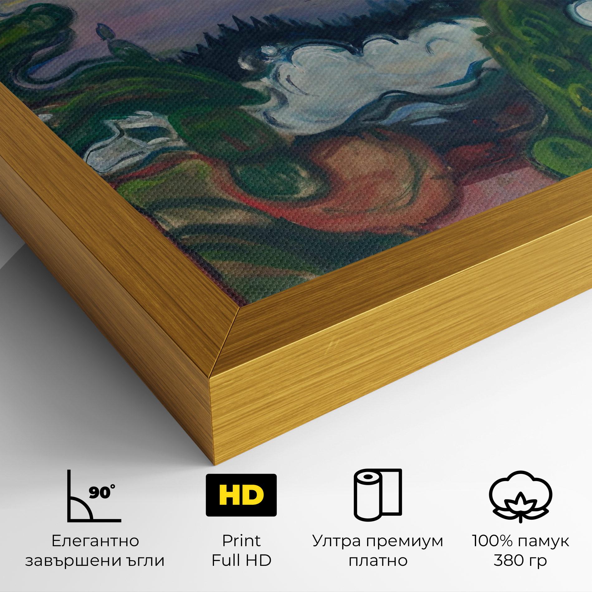 Картина на платно Train Smoke mockup 4