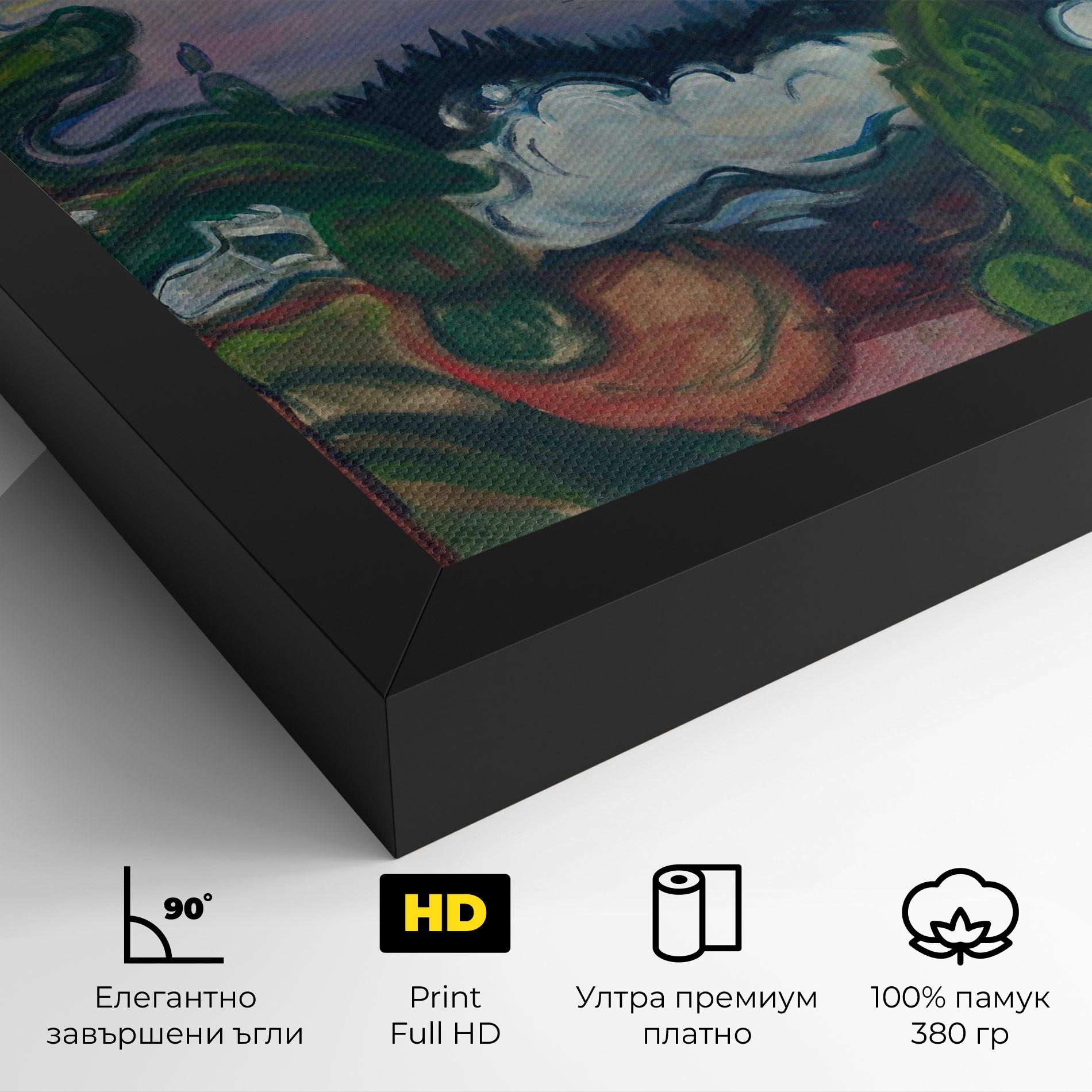 Картина на платно Train Smoke mockup 4