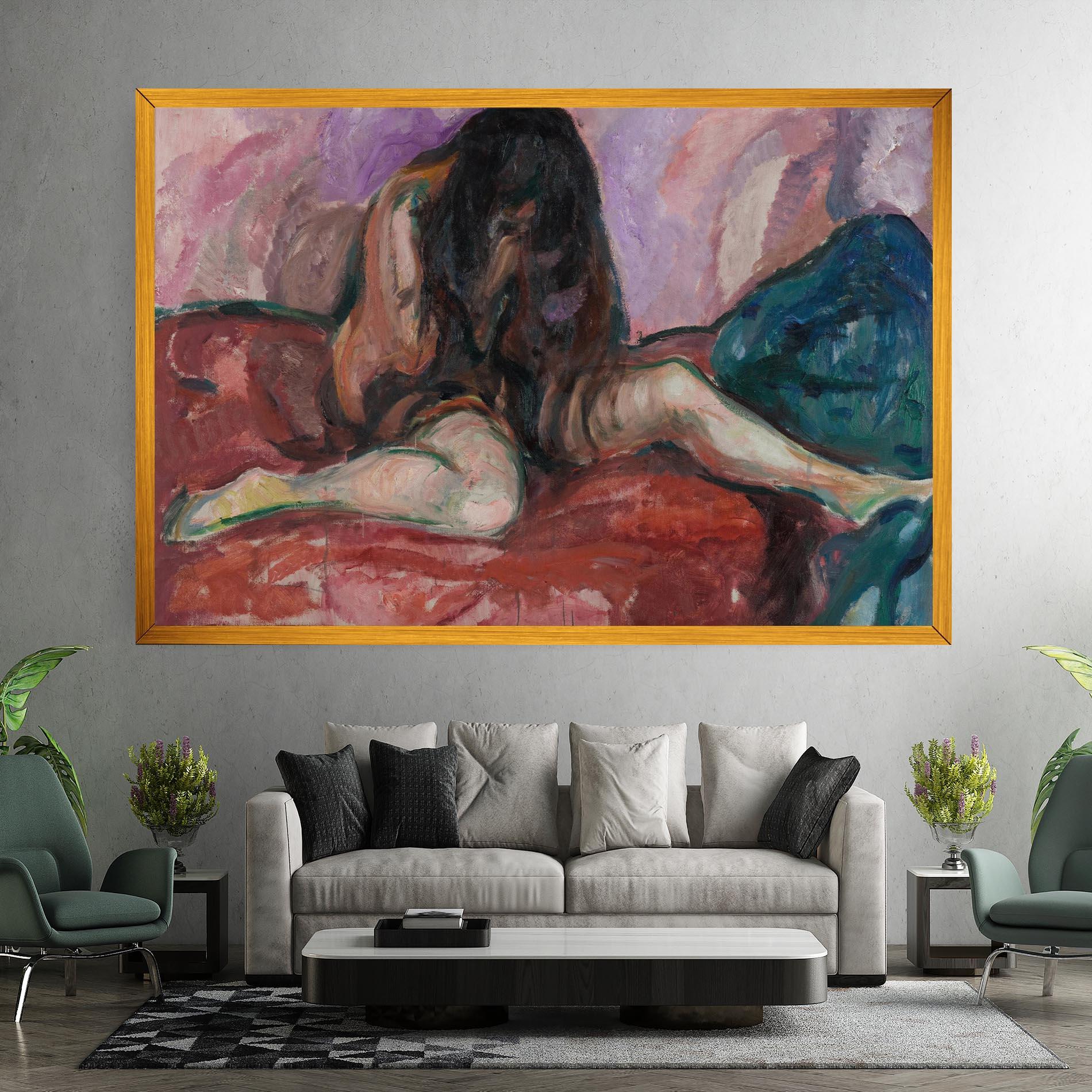 Картина на платно Weeping Nude mockup 7