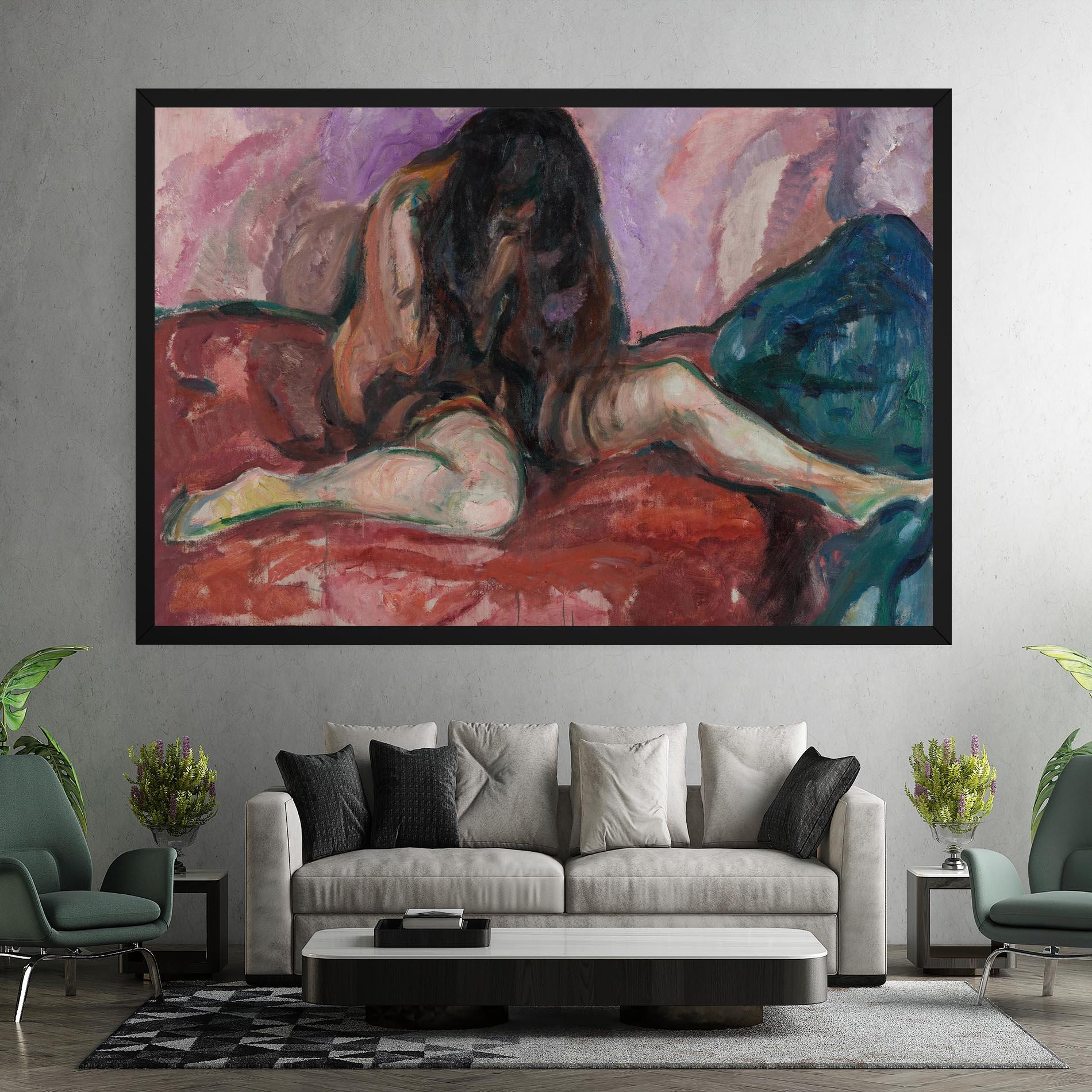 Картина на платно Weeping Nude mockup 7