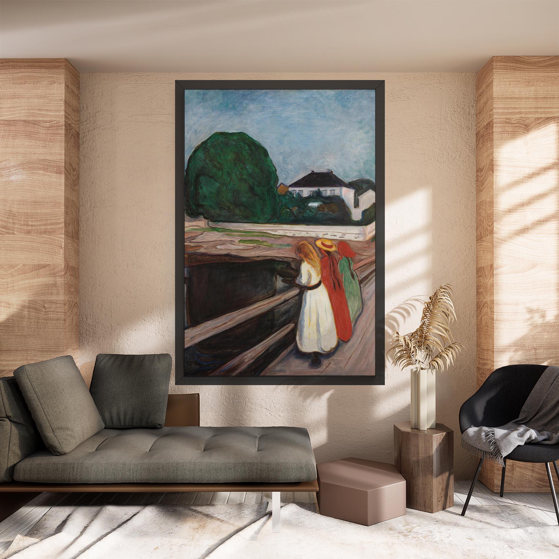 Картина на платно Girls On The Bridge mockup 8