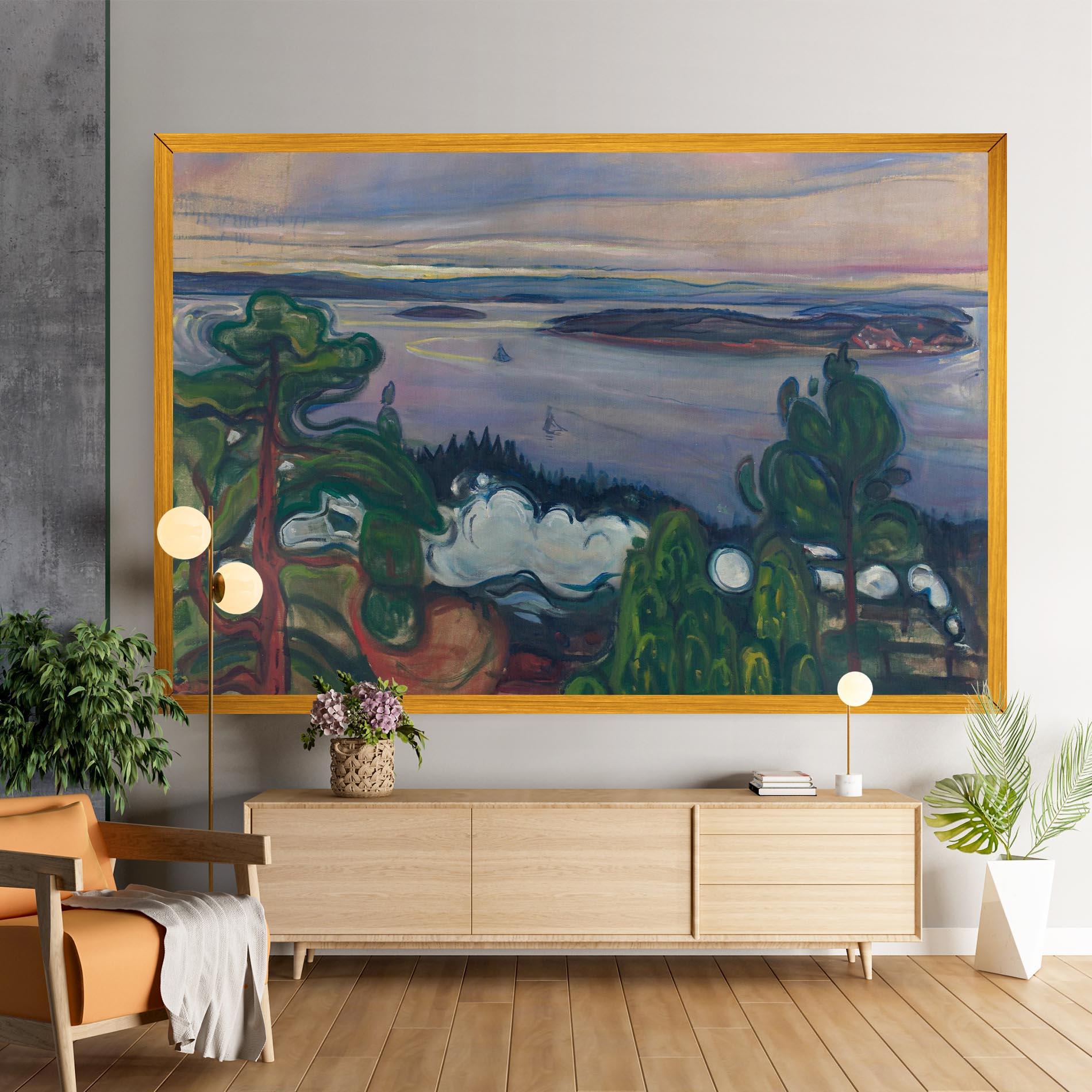 Картина на платно Train Smoke mockup 9