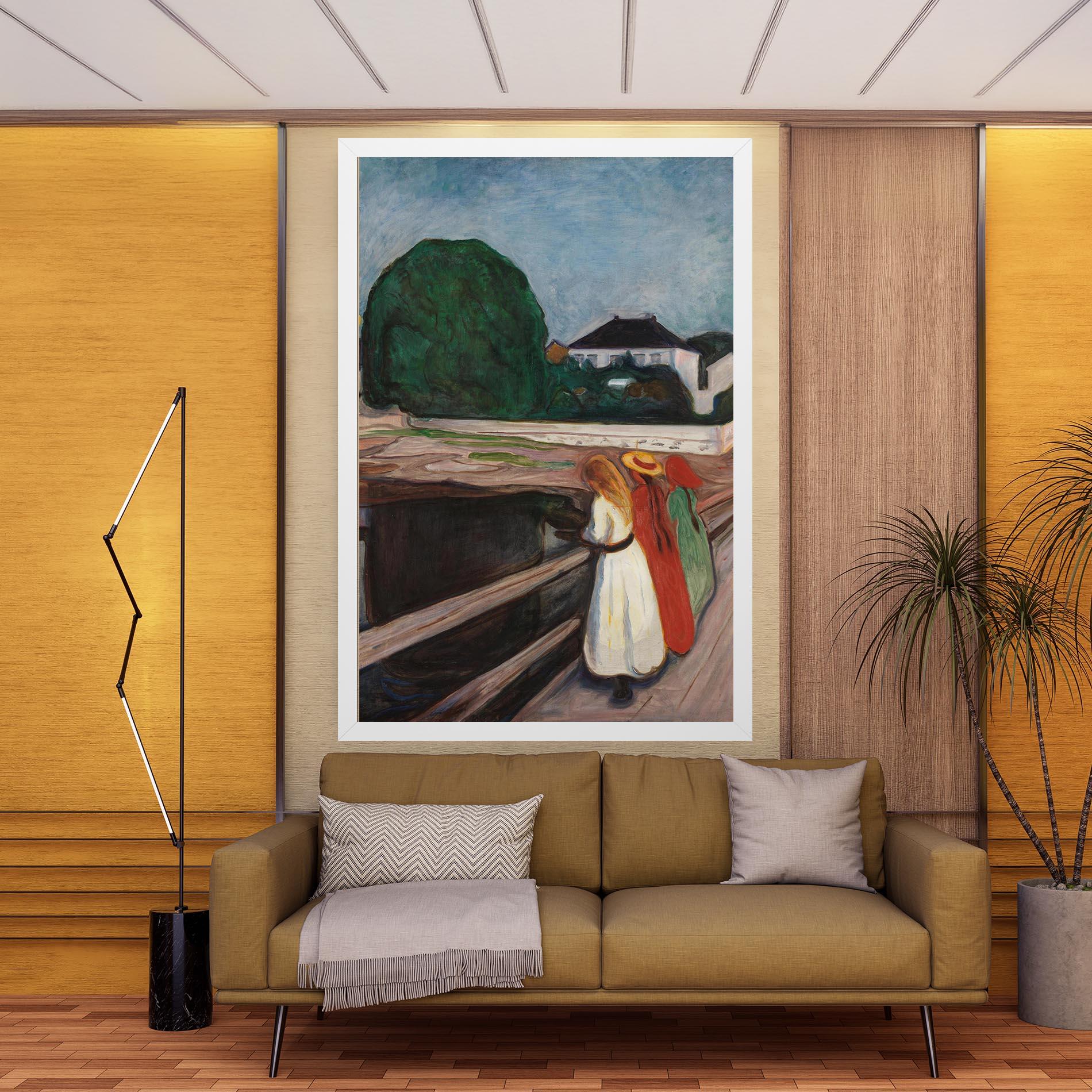 Картина на платно Girls On The Bridge mockup 9