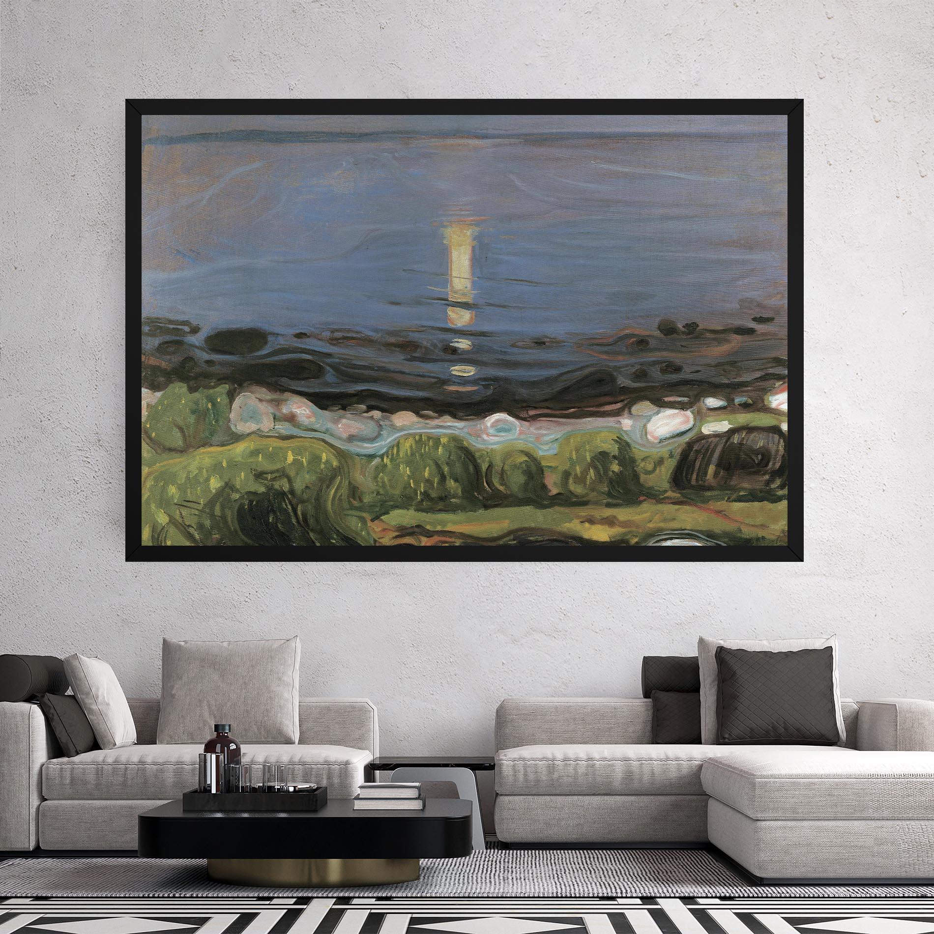 Картина на платно Summer Night Beach mockup 2