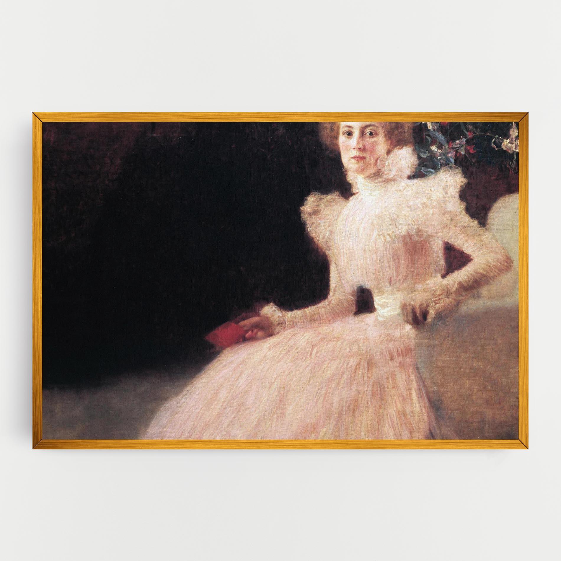 Картина на платно Gustav Klimt Pink Dress mockup 0