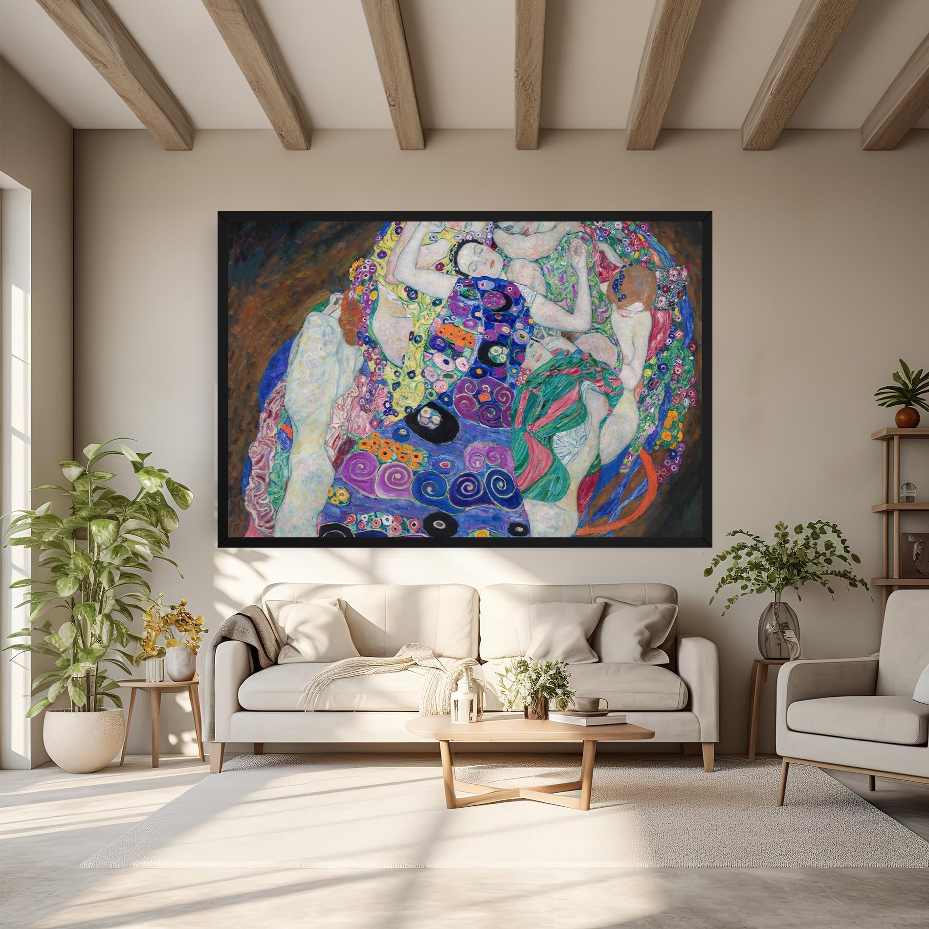 Картина на платно Klimt Die Jungfrau mockup 6