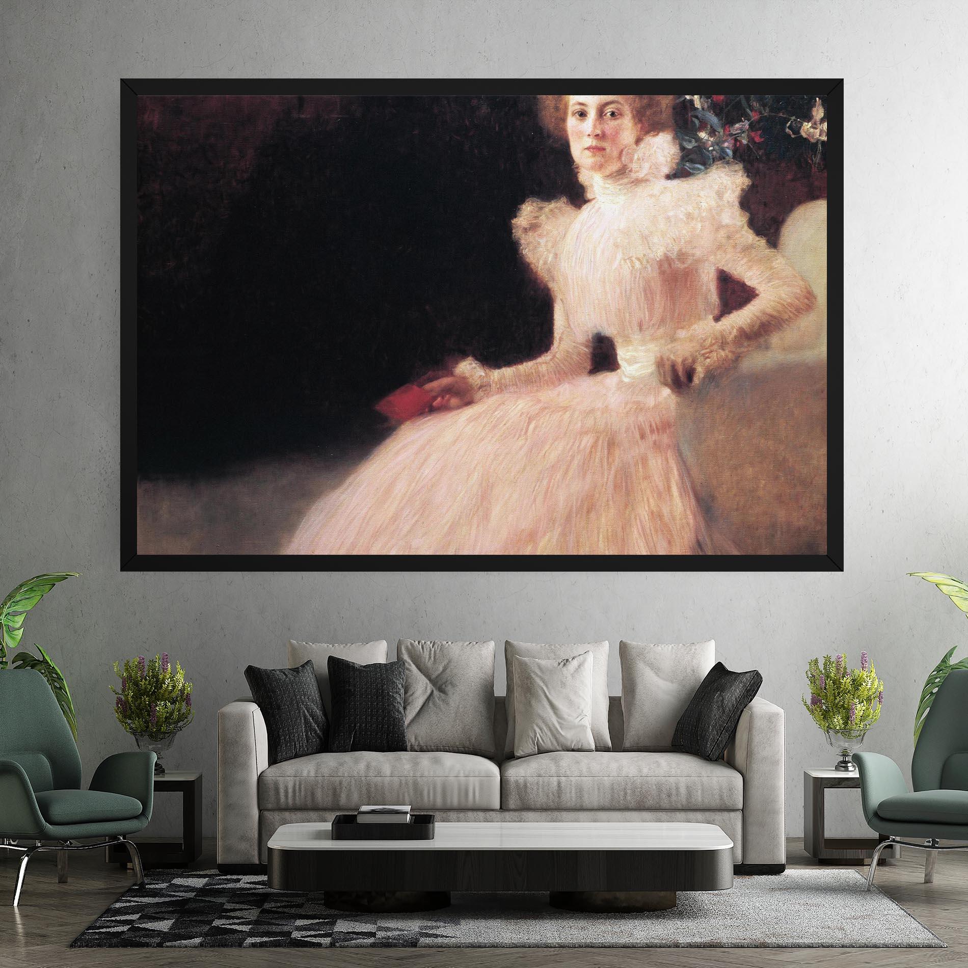 Картина на платно Gustav Klimt Pink Dress mockup 7