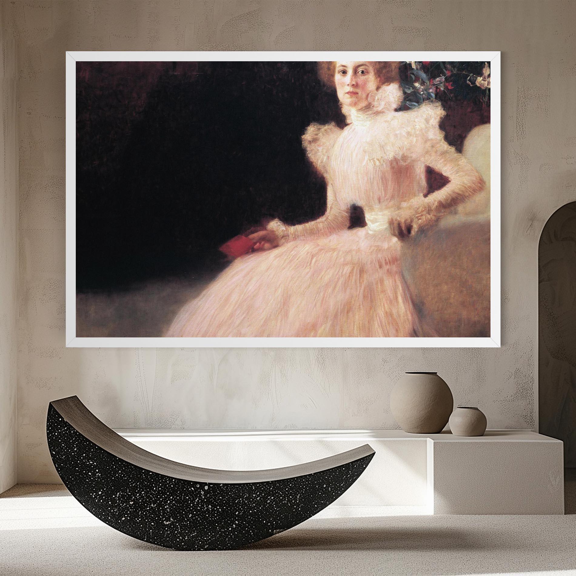 Картина на платно Gustav Klimt Pink Dress mockup 8