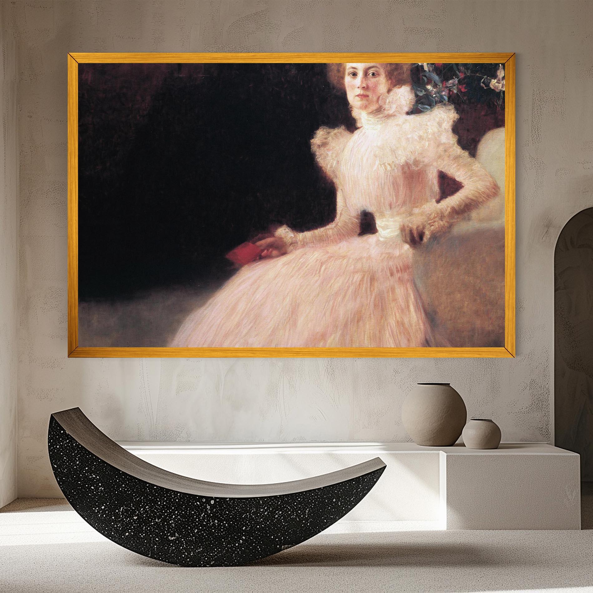 Картина на платно Gustav Klimt Pink Dress mockup 8