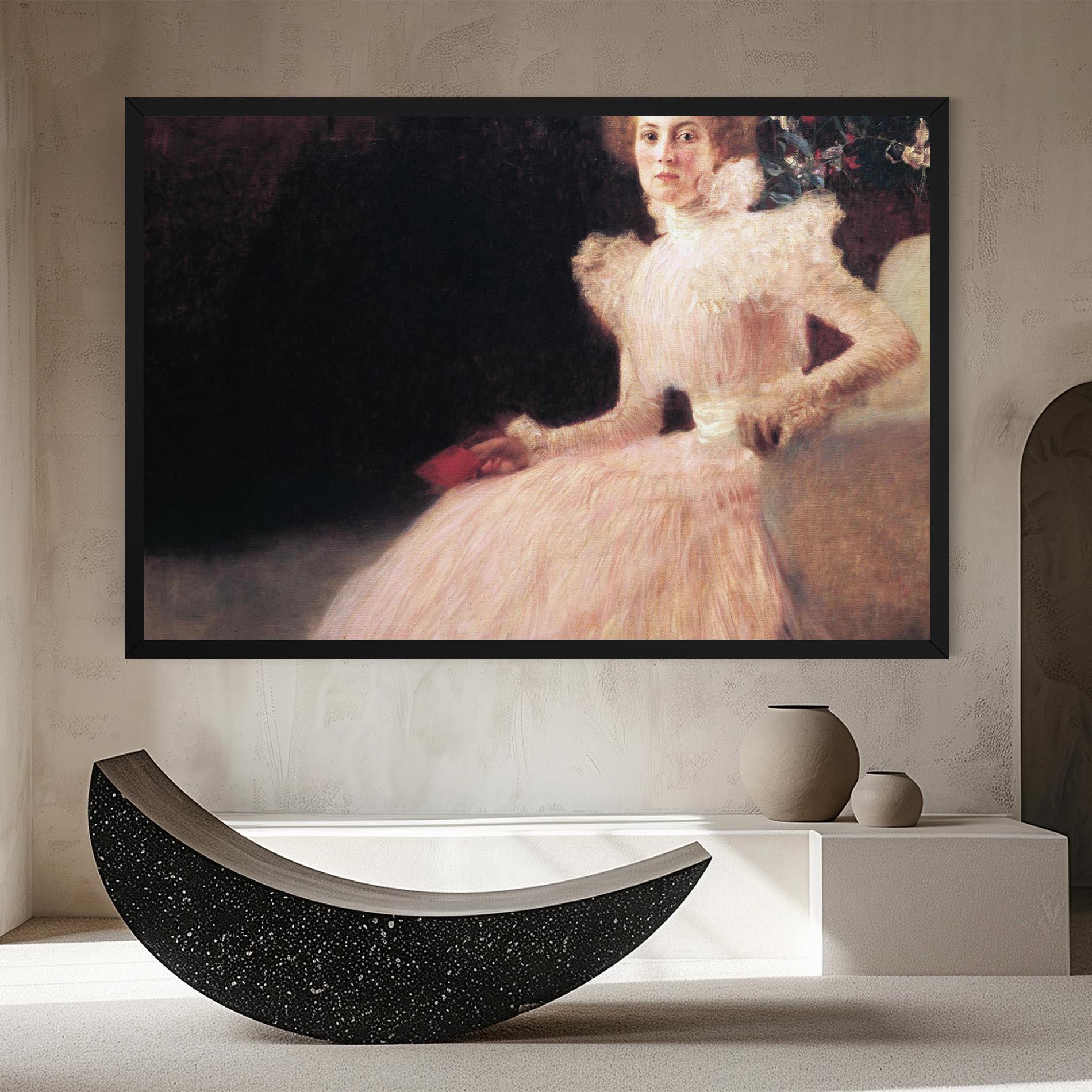 Картина на платно Gustav Klimt Pink Dress mockup 8