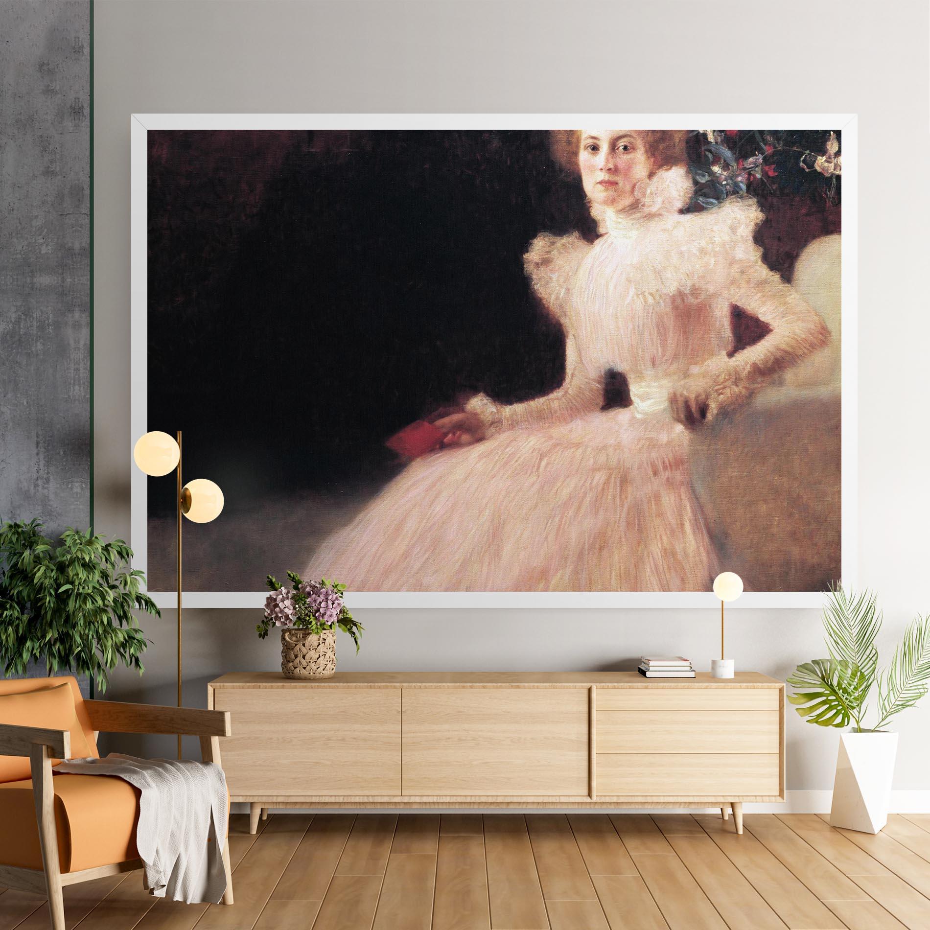 Картина на платно Gustav Klimt Pink Dress mockup 9