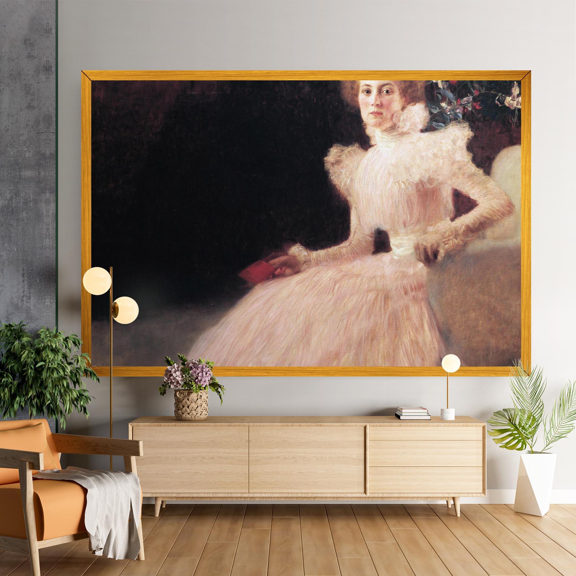 Картина на платно Gustav Klimt Pink Dress mockup 9