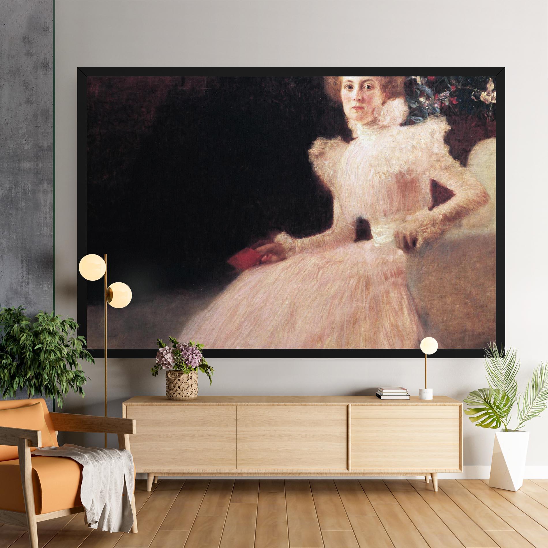 Картина на платно Gustav Klimt Pink Dress mockup 9