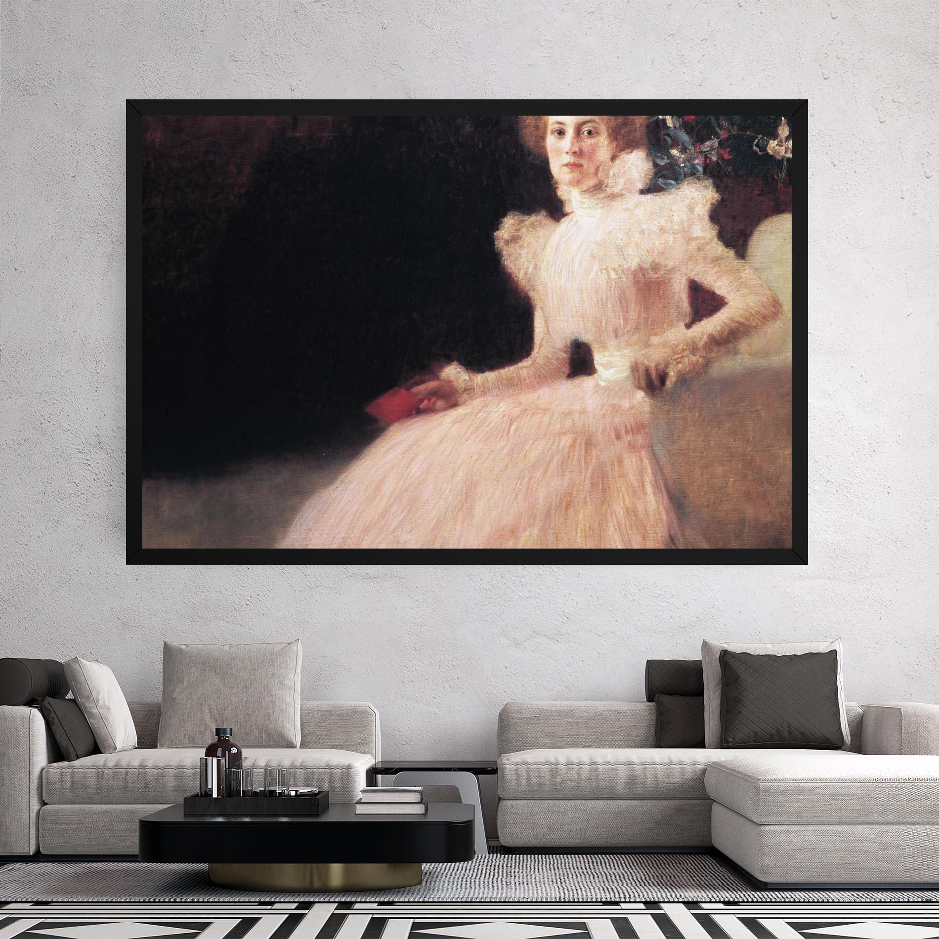 Картина на платно Gustav Klimt Pink Dress mockup 2