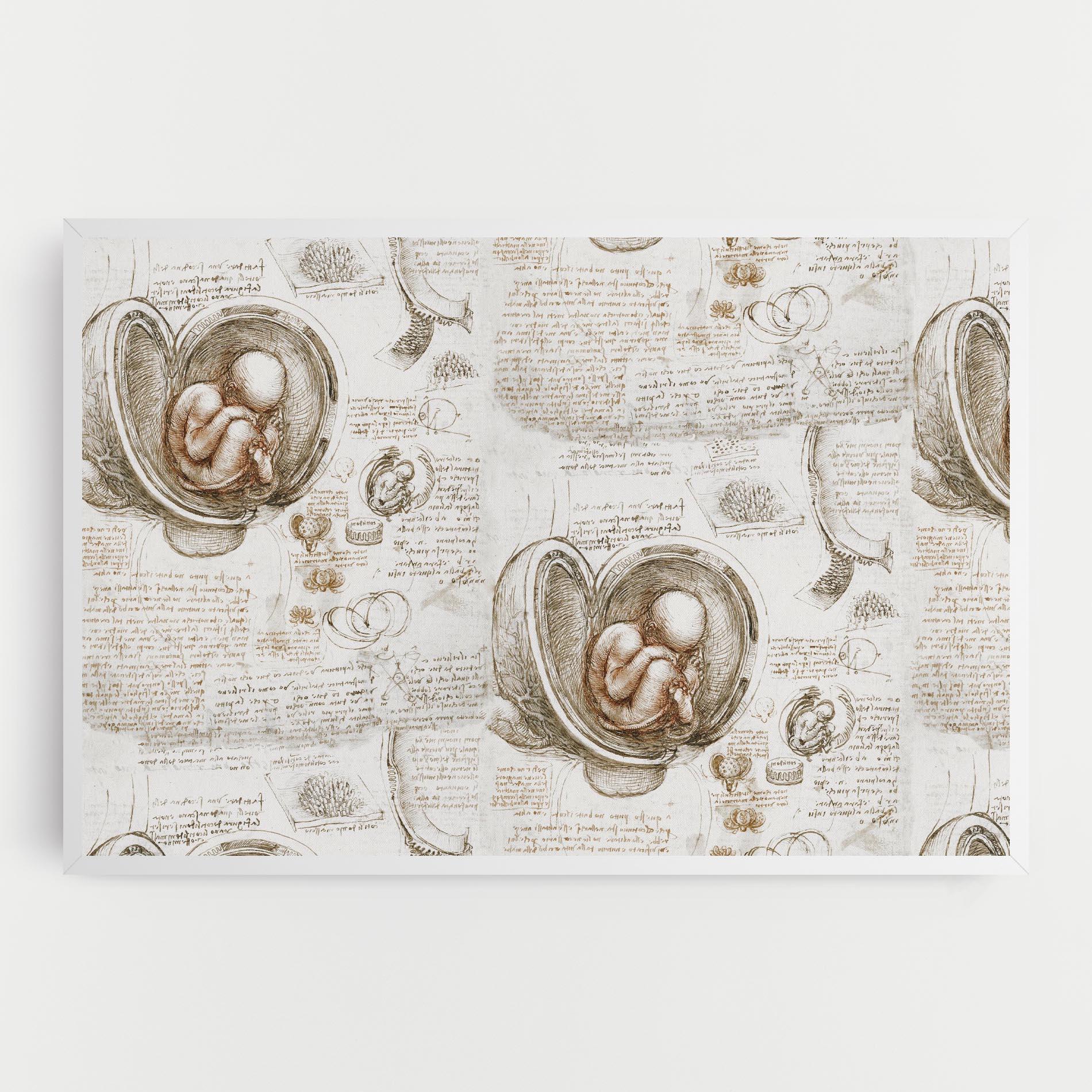 Картина на платно Leonardo Studies Of The Foetus mockup 0