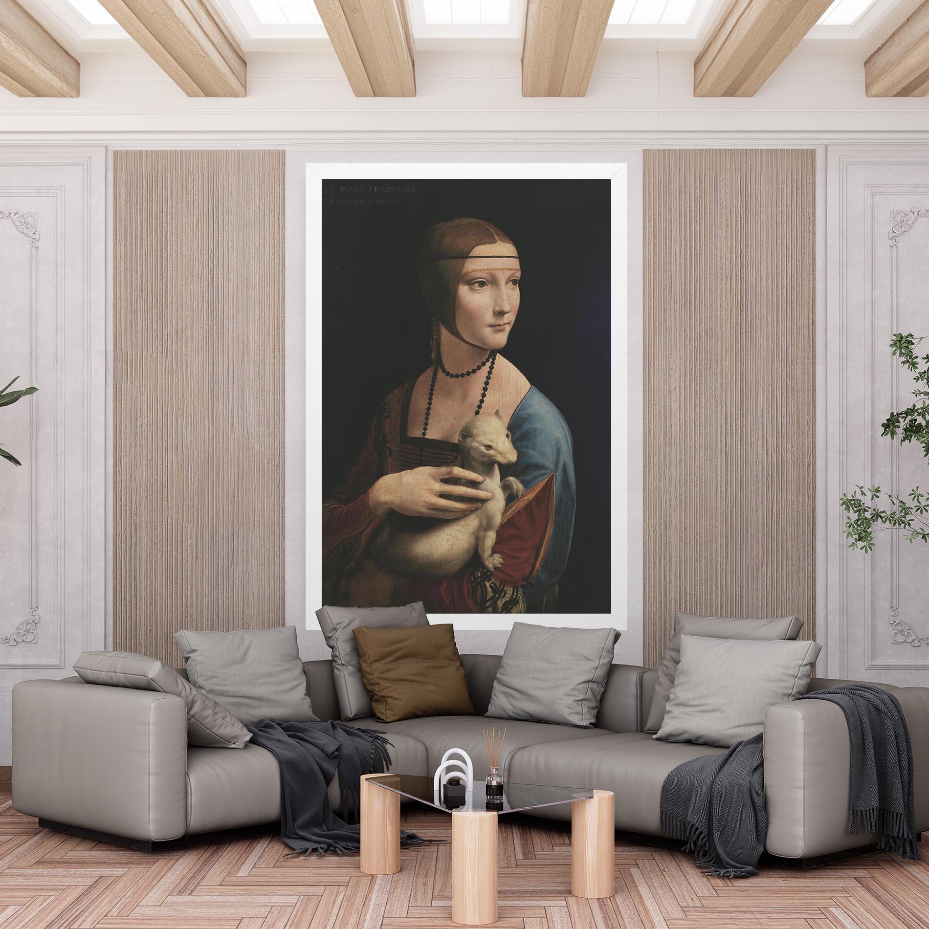 Картина на платно Lady With An Ermine Leonardo Da Vinci mockup 6