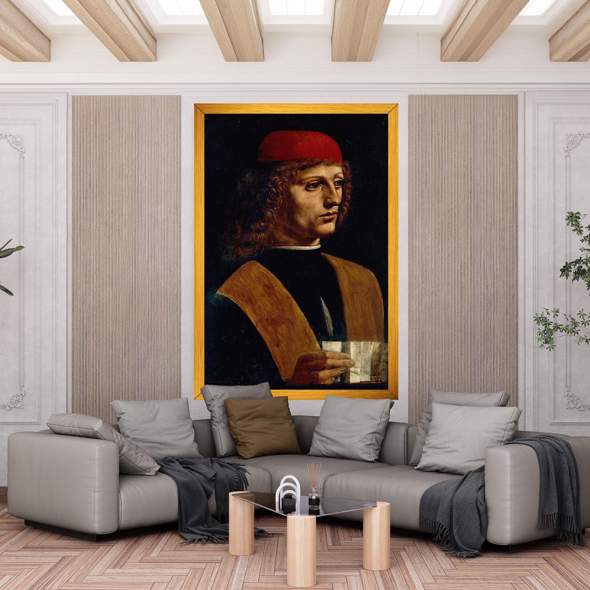 Leonardo Da Vinci Portrait Of A Musician Pinacoteca Ambrosiana mockup 6