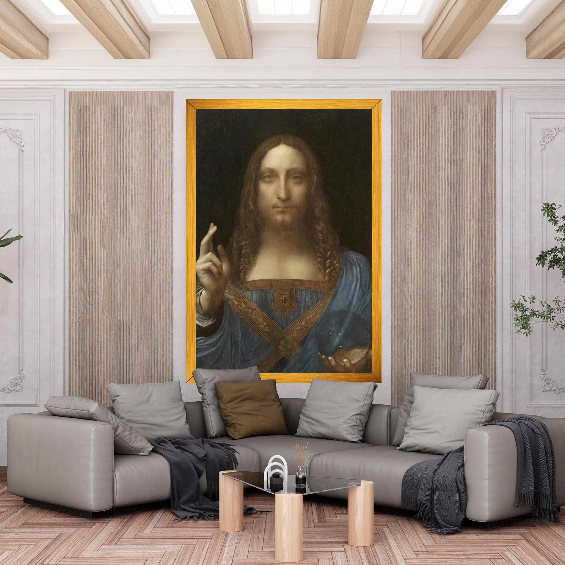 Картина на платно Leonardo Da Vinci Salvator Mundi mockup 6