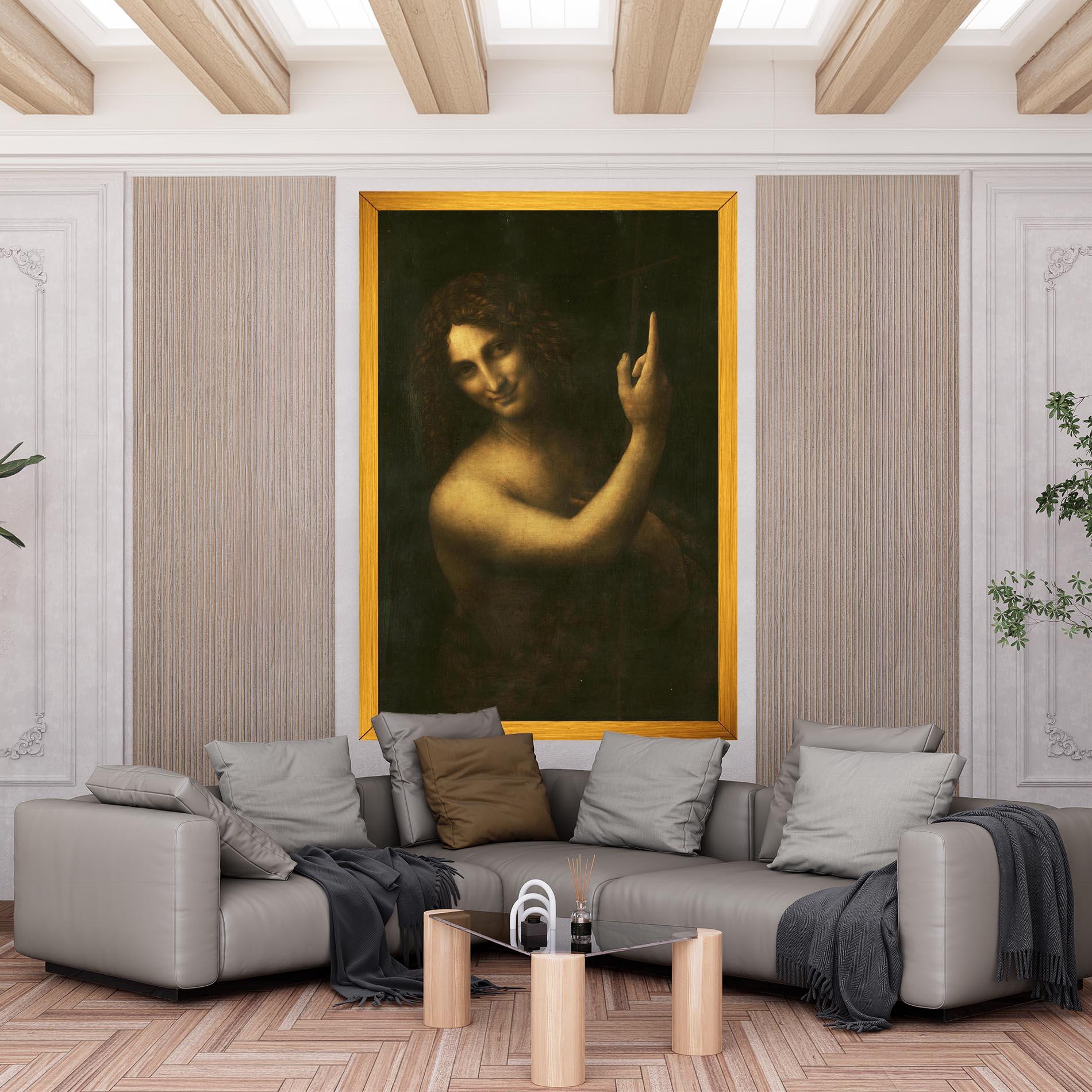 Картина на платно Seonardo Da Vinci Saint John The Baptist mockup 6