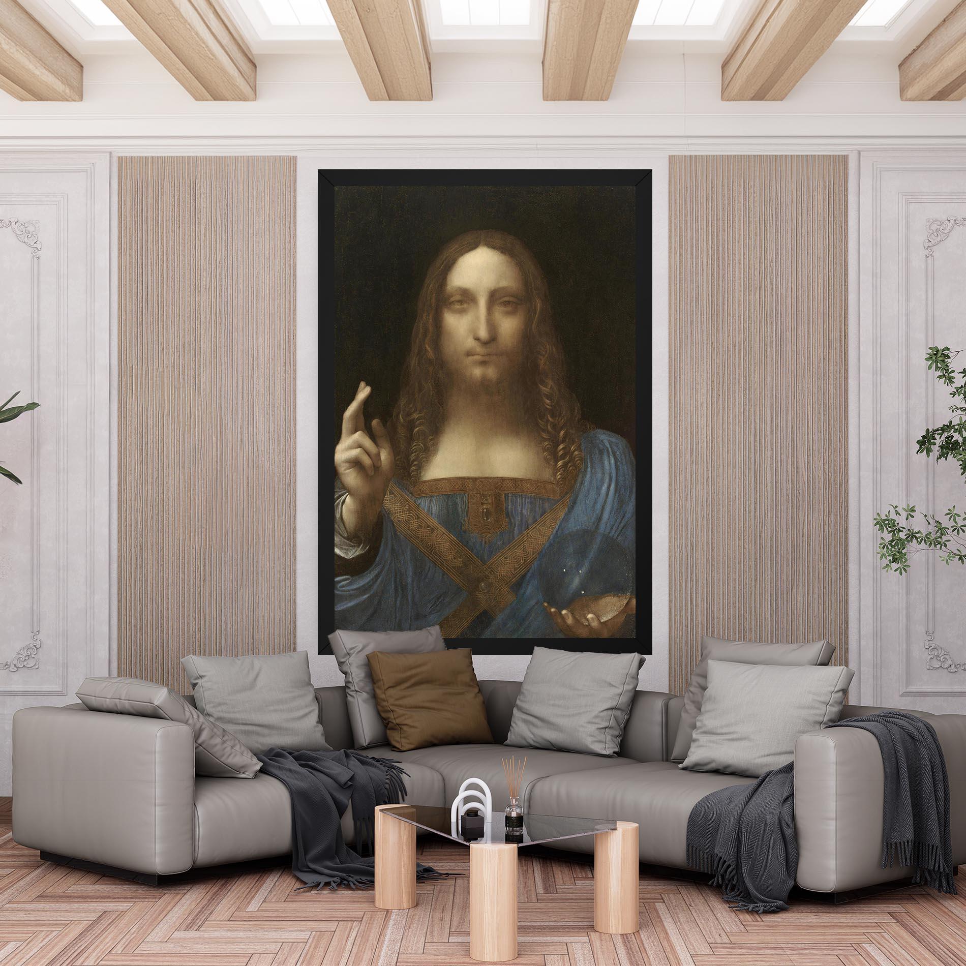 Картина на платно Leonardo Da Vinci Salvator Mundi mockup 6