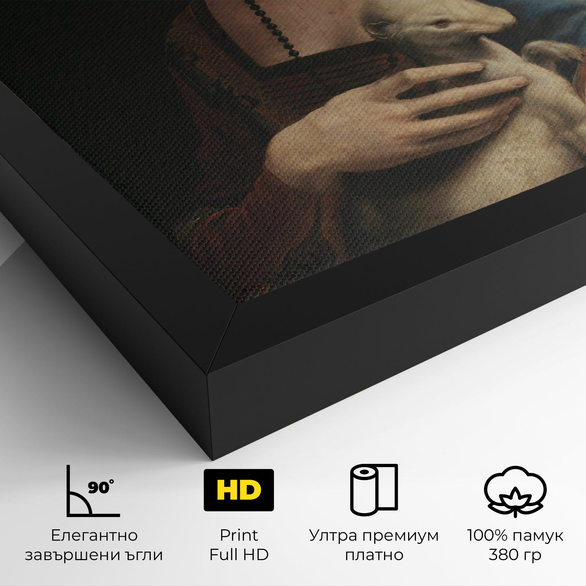 Картина на платно Lady With An Ermine Leonardo Da Vinci mockup 4